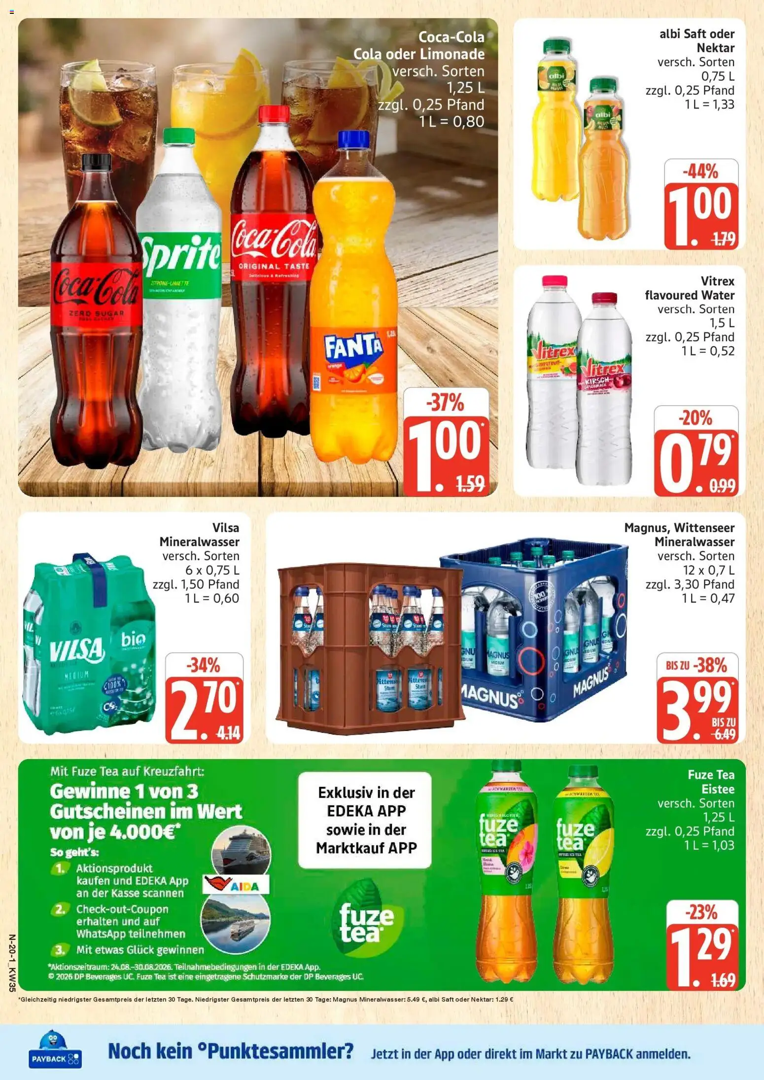 Marktkauf Prospekt Buxtehude (ab 24.08.2026) » Angebote online | Seite: 20 | Produkte: Cola, Limonade, Mineralwasser, Saft