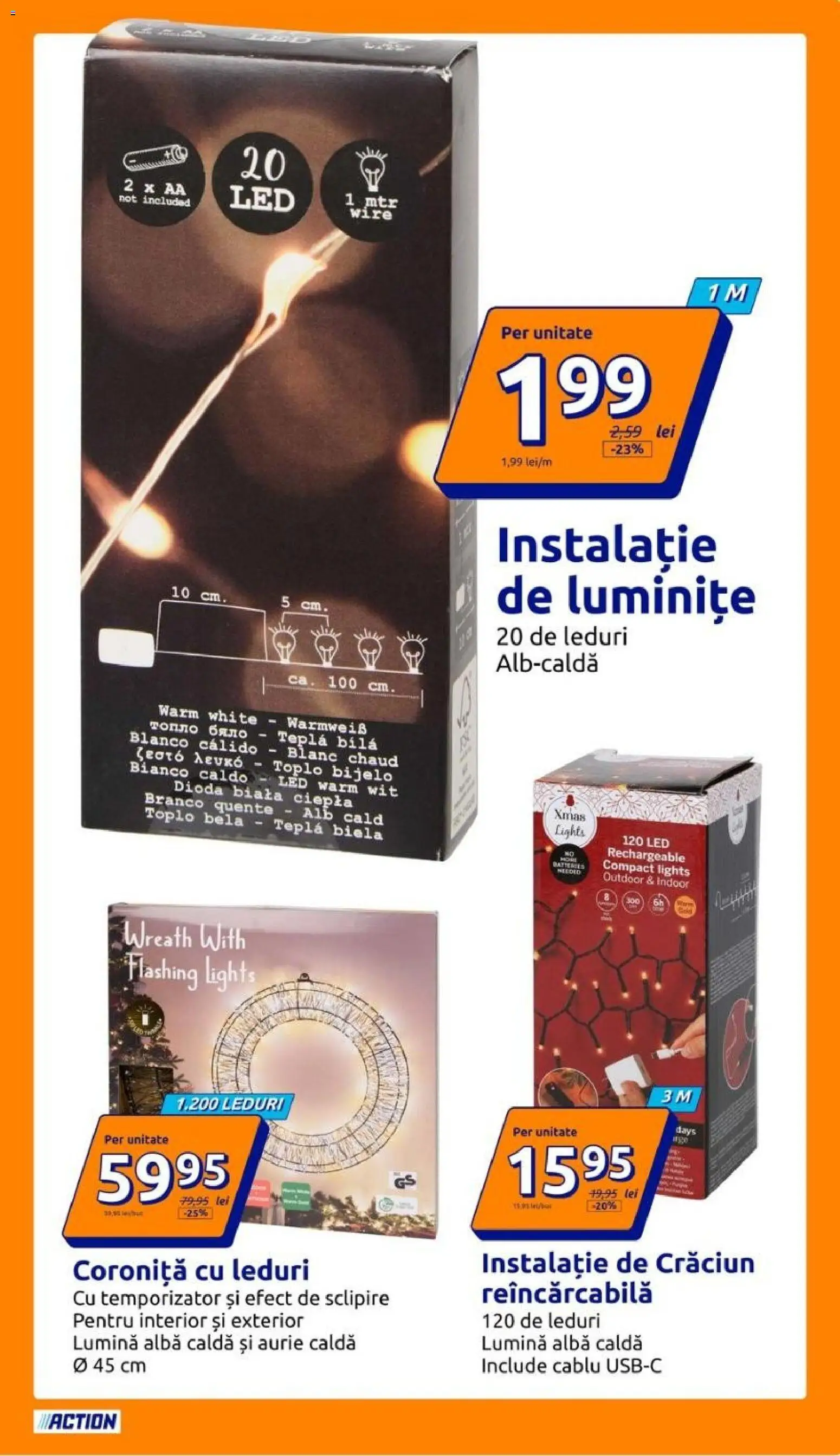 Noul catalog ACTION – valabil de la 28.10.2026 | Pagină: 25 | Produse: Lumină, Cablu, Alba, LED