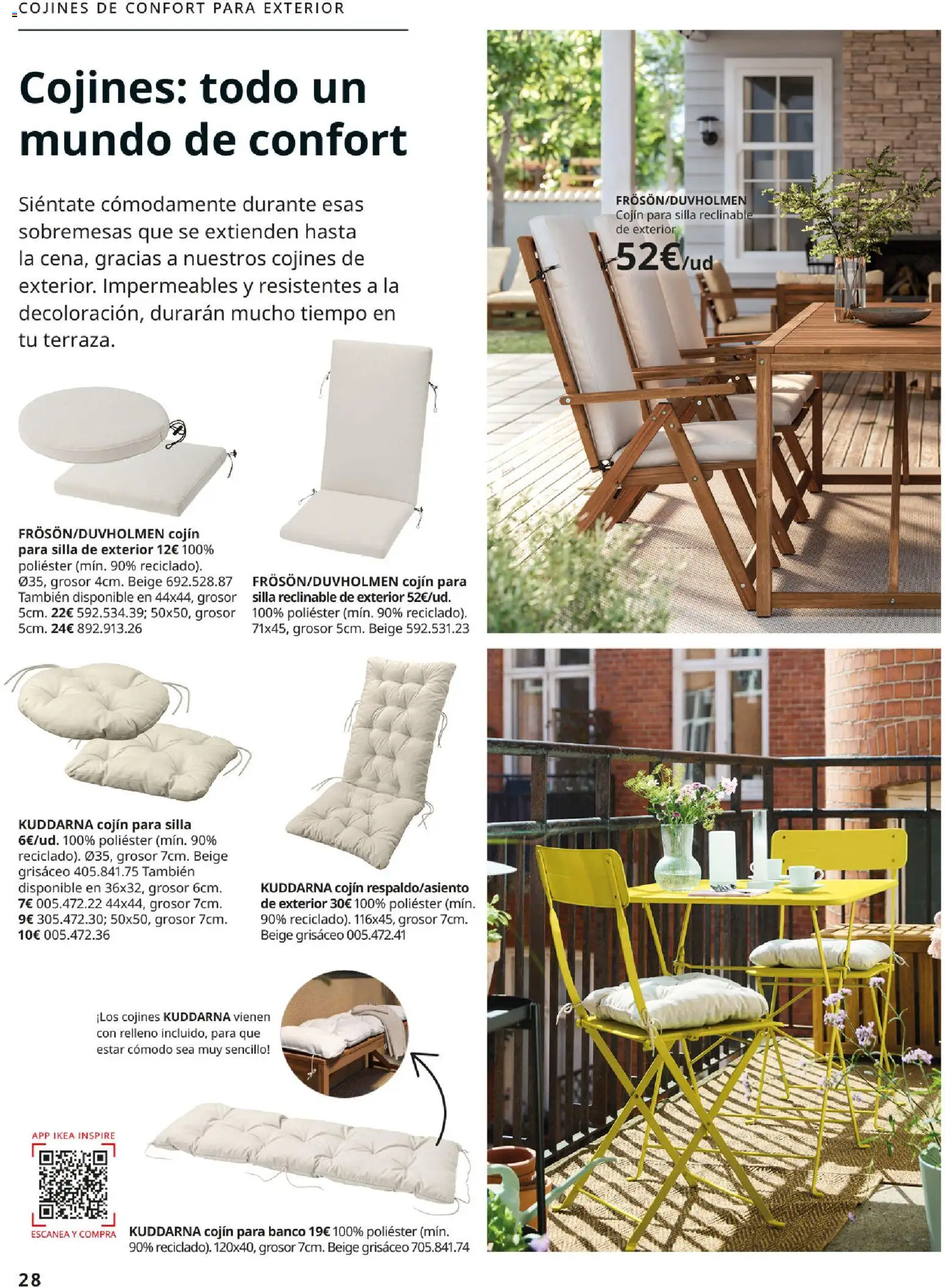 Catálogo IKEA Muebles de exterior │ válido desde el 17/12/2025 | Página: 28 | Productos: Cojín, Silla