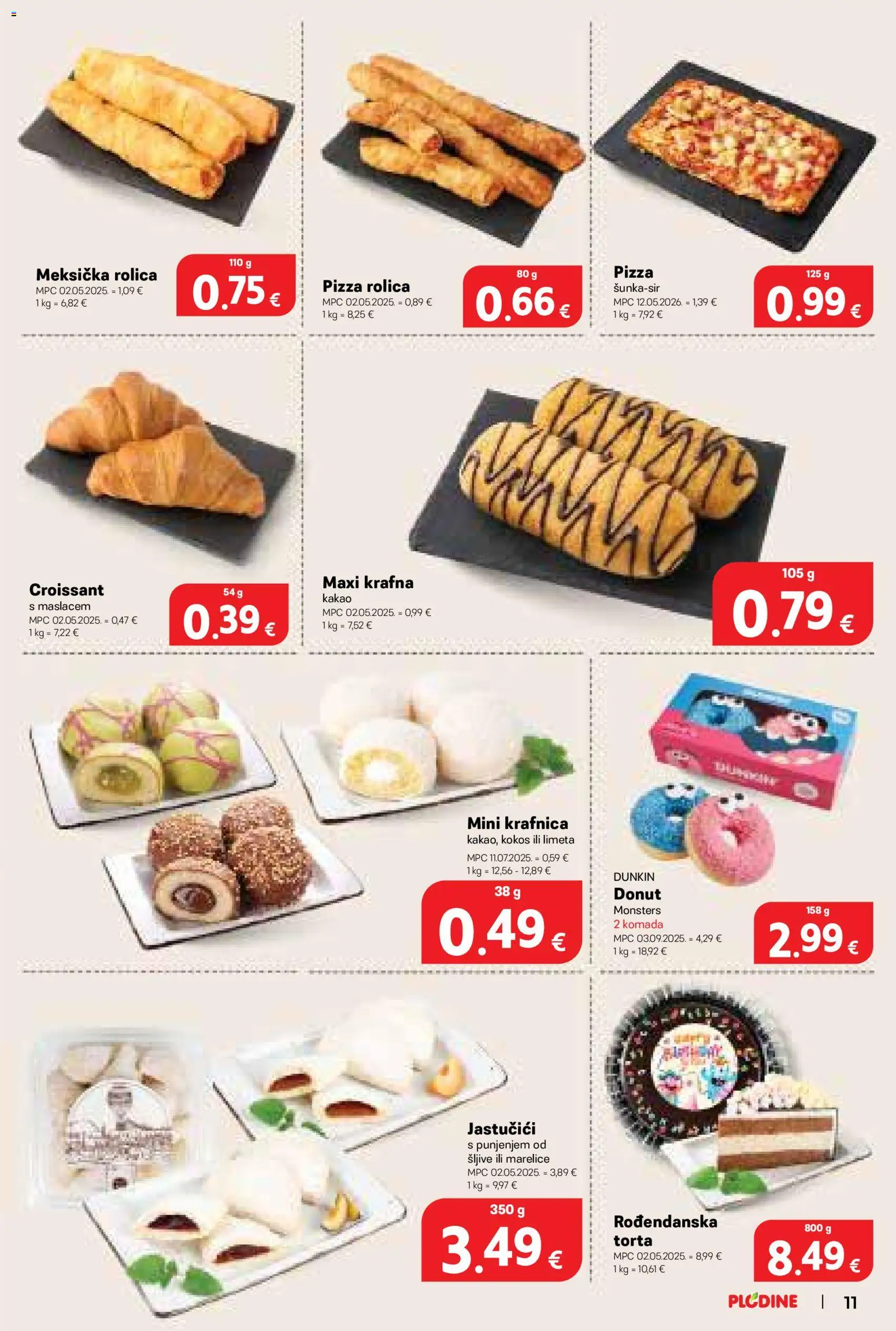 Plodine katalog | vrijedi od 09.09.2026 | Stranica: 11 | Proizvodi: Pizza, Marelice, Kakao, Kokos