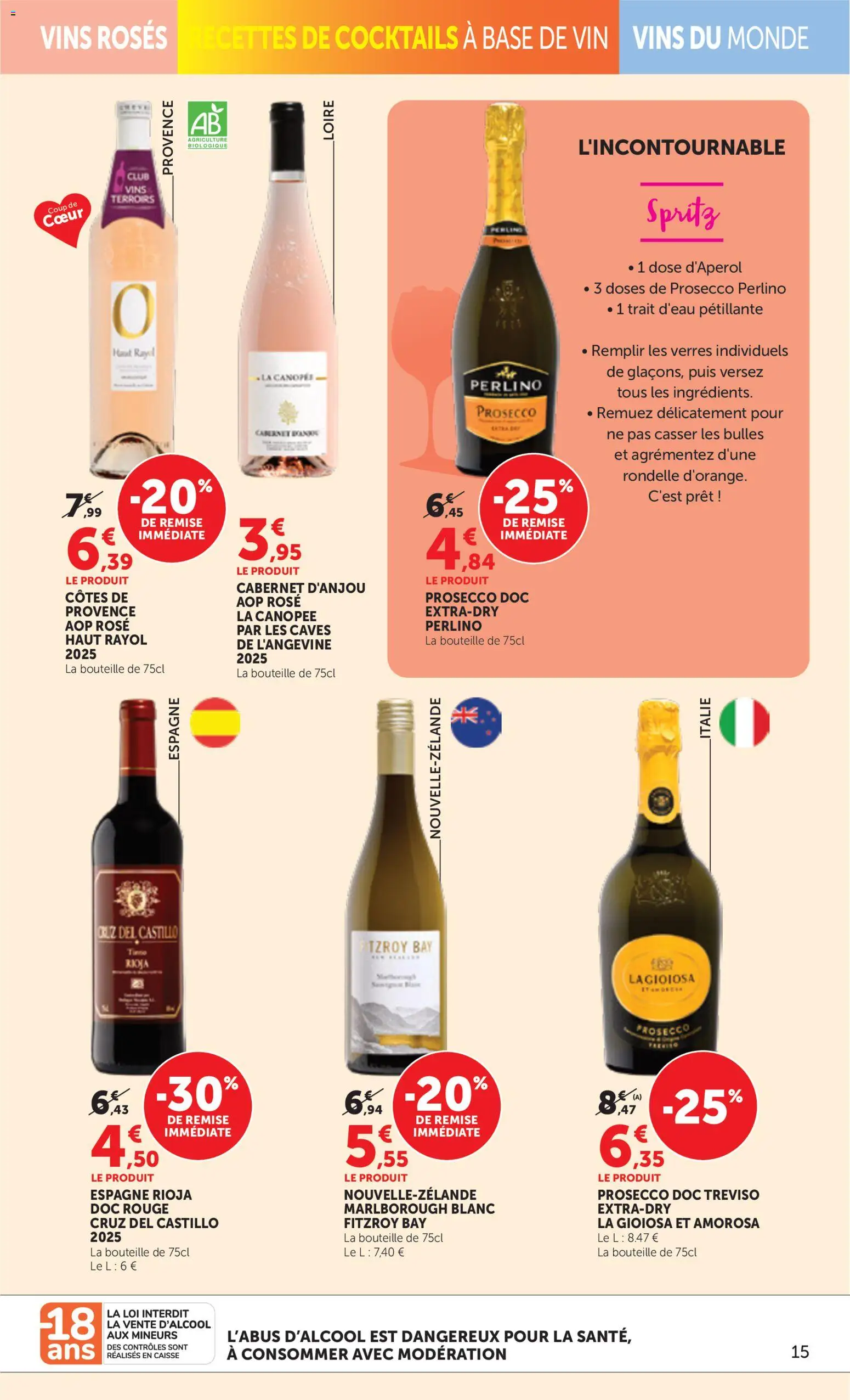 {H1} | Page: 15 | Produits: Base, Prosecco, Verres, Vin