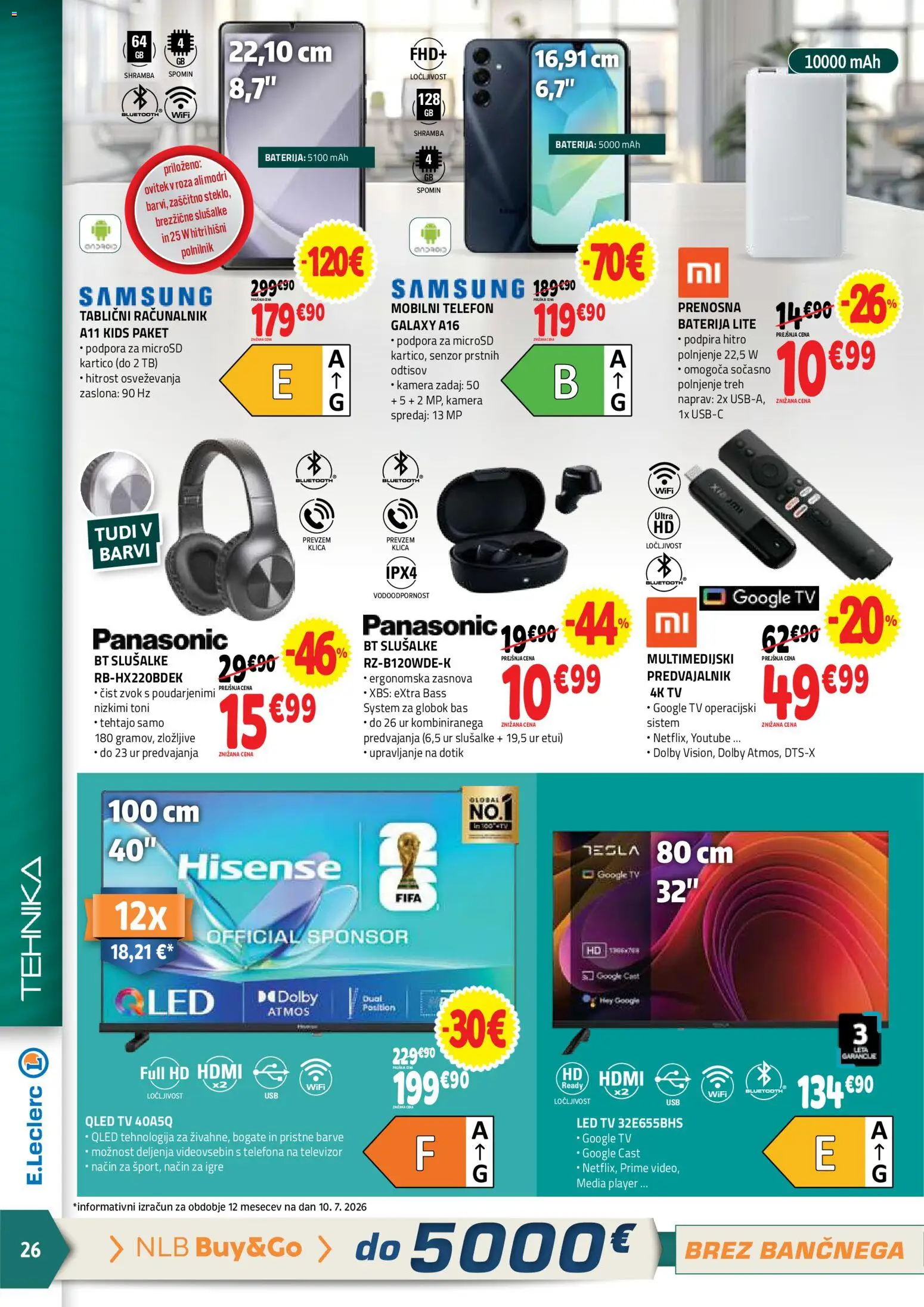 Novi E.leclerc katalog ponudbe – veljaven od 22.07.2026 | Stran: 26 | Izdelki: Racunalnik, Tv, Predvajalnik, Ovitek