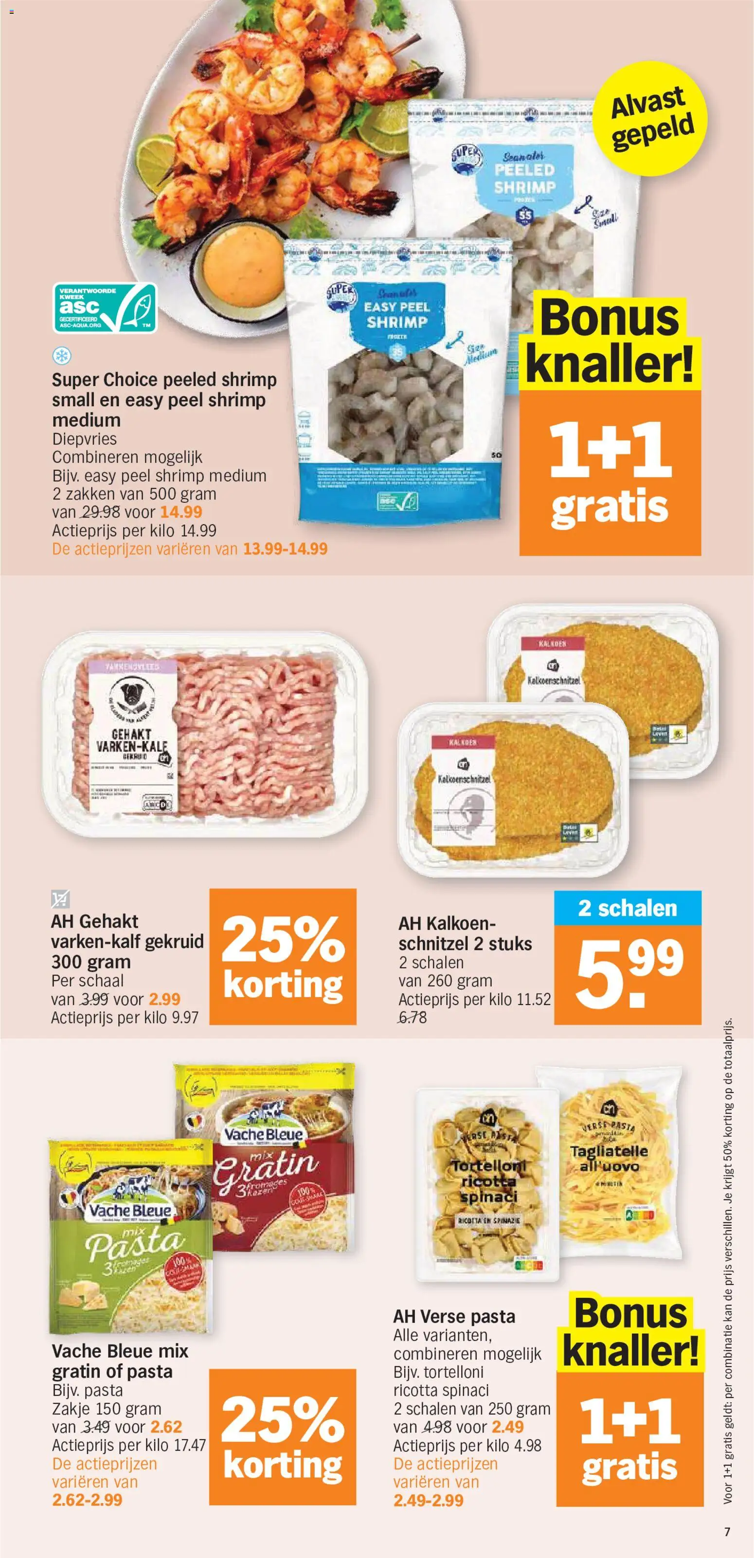 {H1} | Pagina: 7 | Producten: Schnitzel, Pasta, Spinazie, Schaal