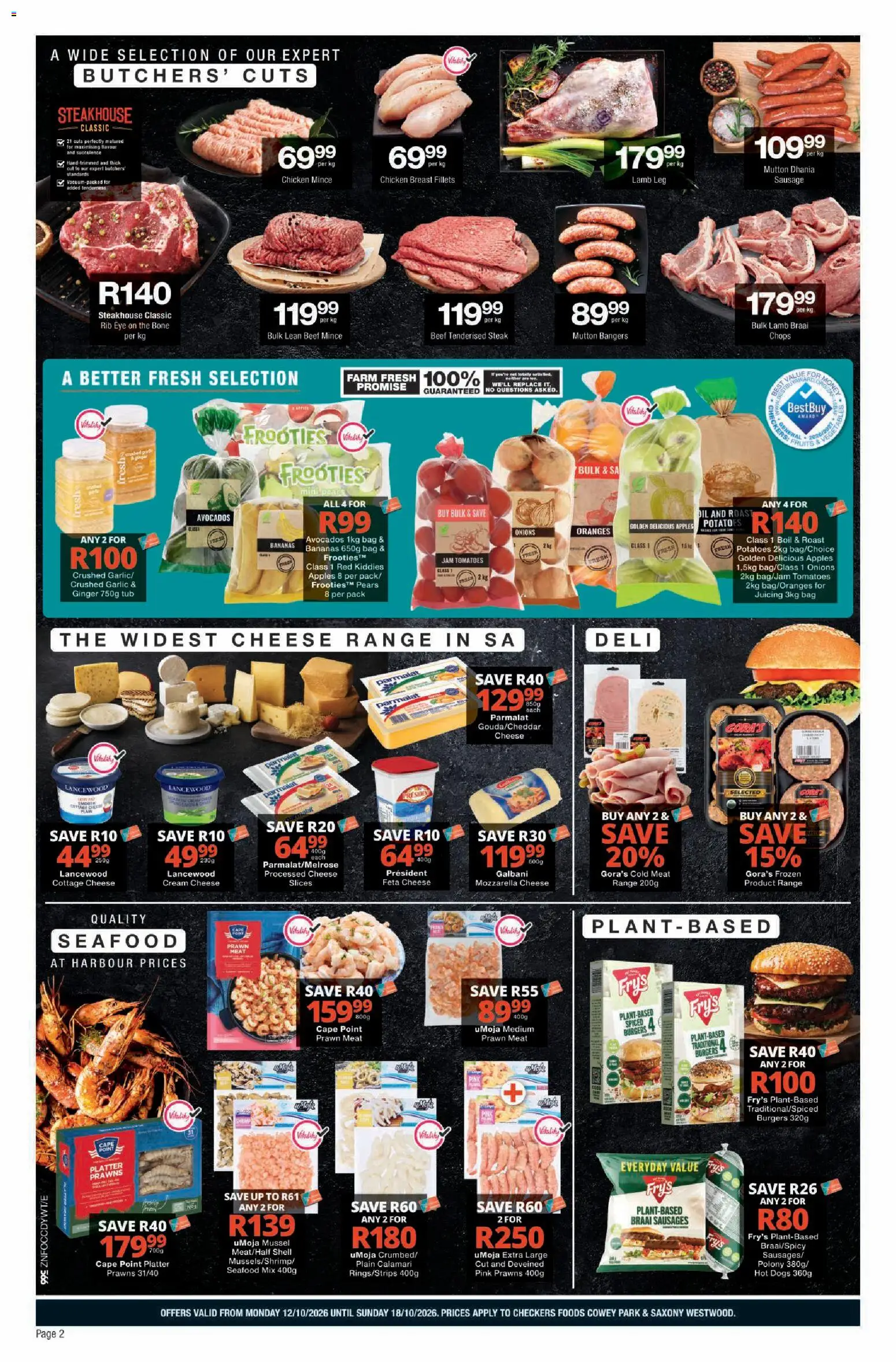 New Checkers catalogue – valid from 12/10/2026 | Page: 2 | Products: Platter, Hot dogs, Onions, Garlic