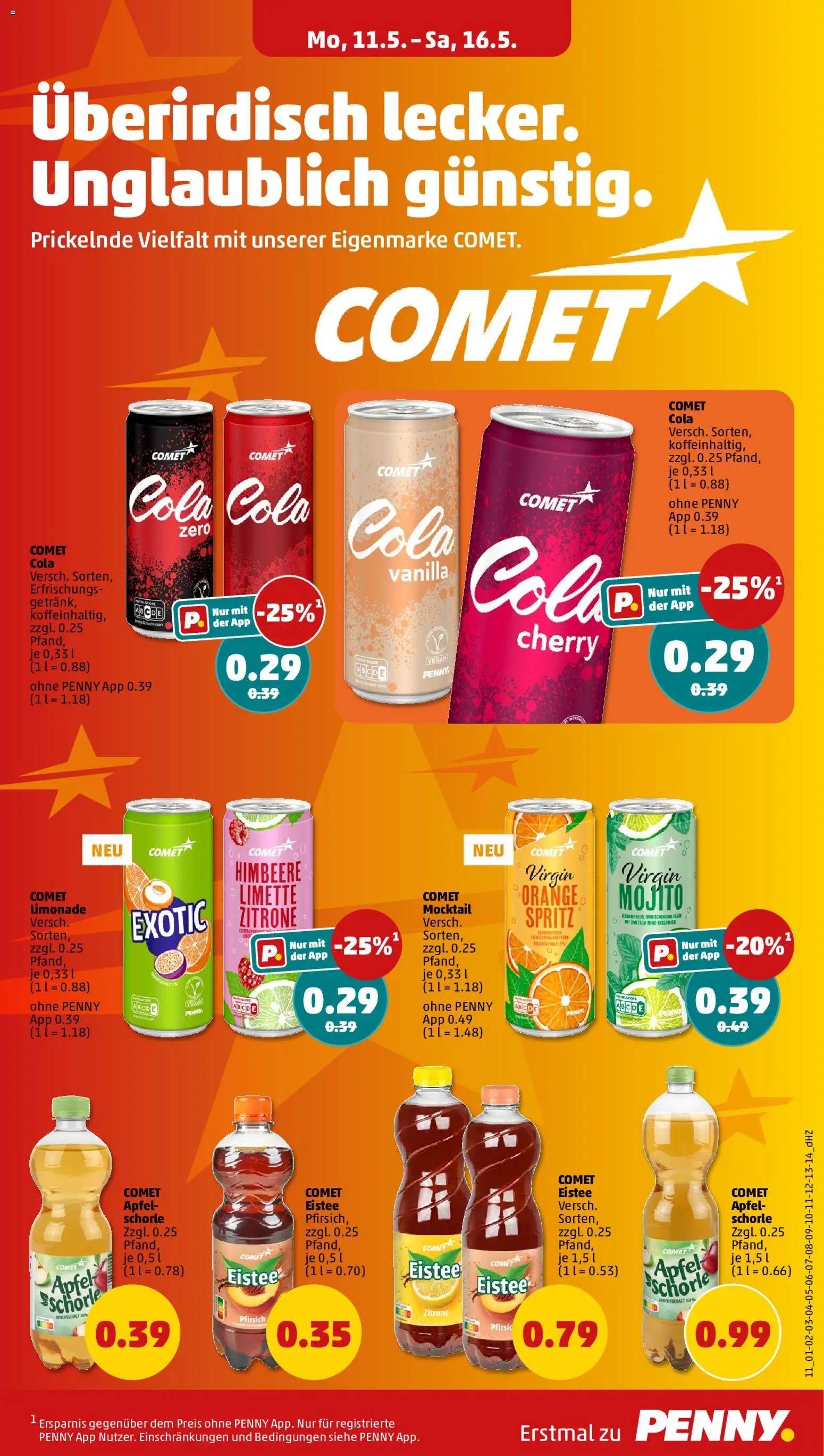 Penny Prospekt 	 – gültig ab 11.05.2026 | Seite: 13 | Produkte: Cola, Pfirsich, Limette, Himbeere