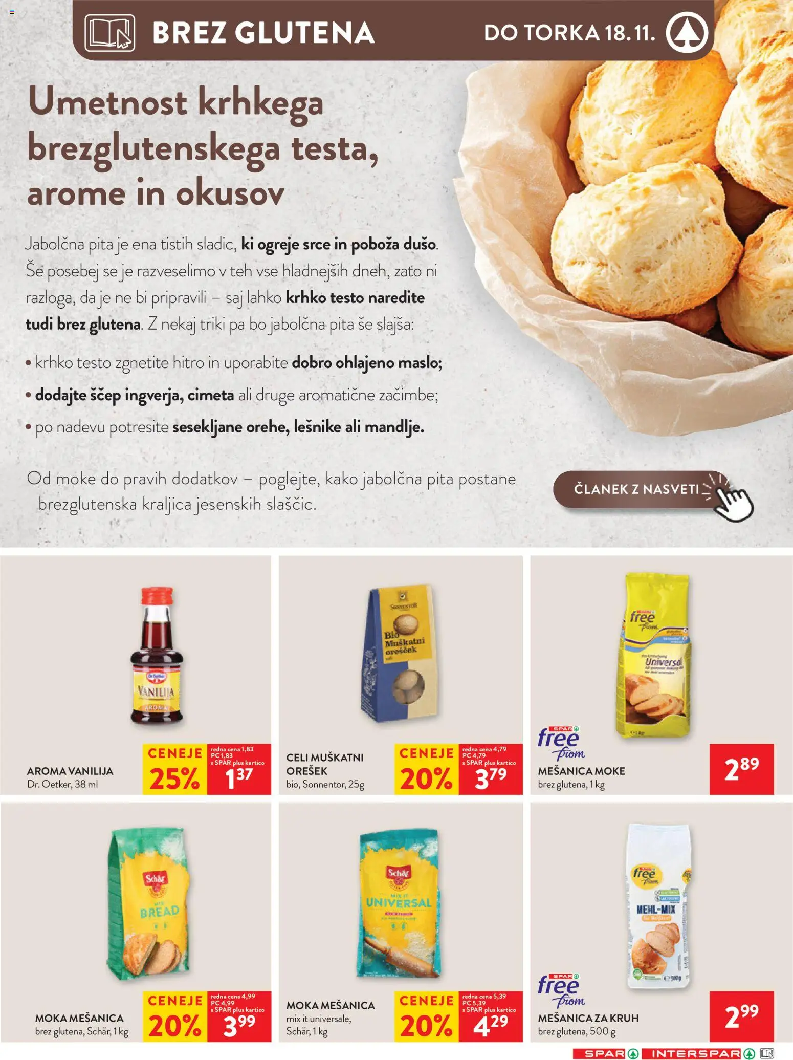 Novi Spar katalog ponudbe – veljaven od 12.11.2025 | Stran: 13 | Izdelki: Moka, Pita, Kruh