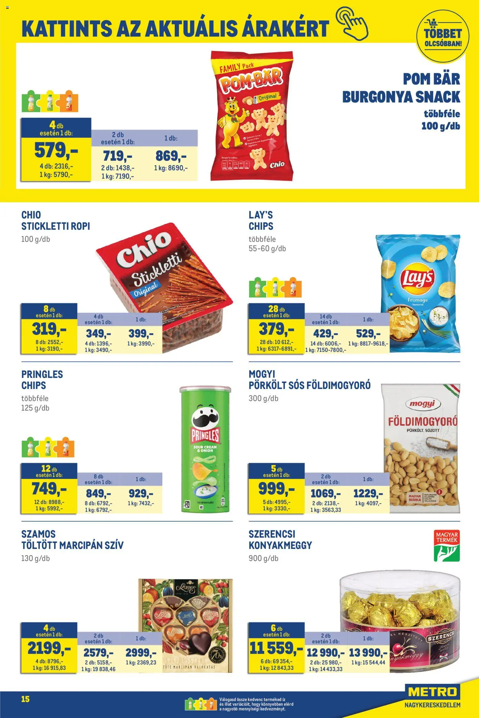 Metro akciós ujság - amely érvényes a következő dátumtól: 2026.09.01. | Oldal: 15 | Termékek: Chips, Burgonya, Földimogyoró, Pörkölt