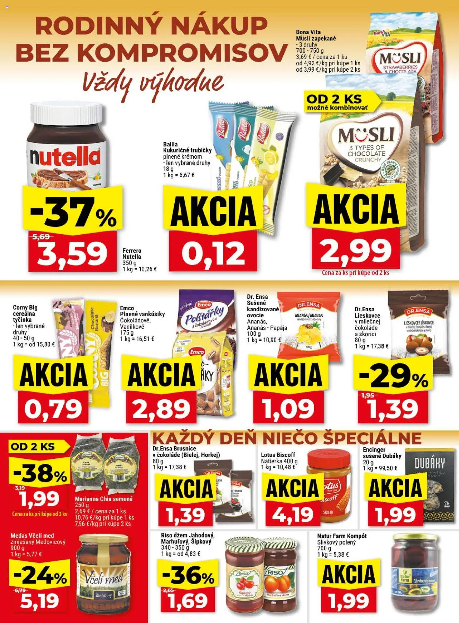 Nové Klas akcie – leták je platný od 11.05.2026 | Strana: 13 | Produkty: Ananás, Med, Nutella, Ovocie