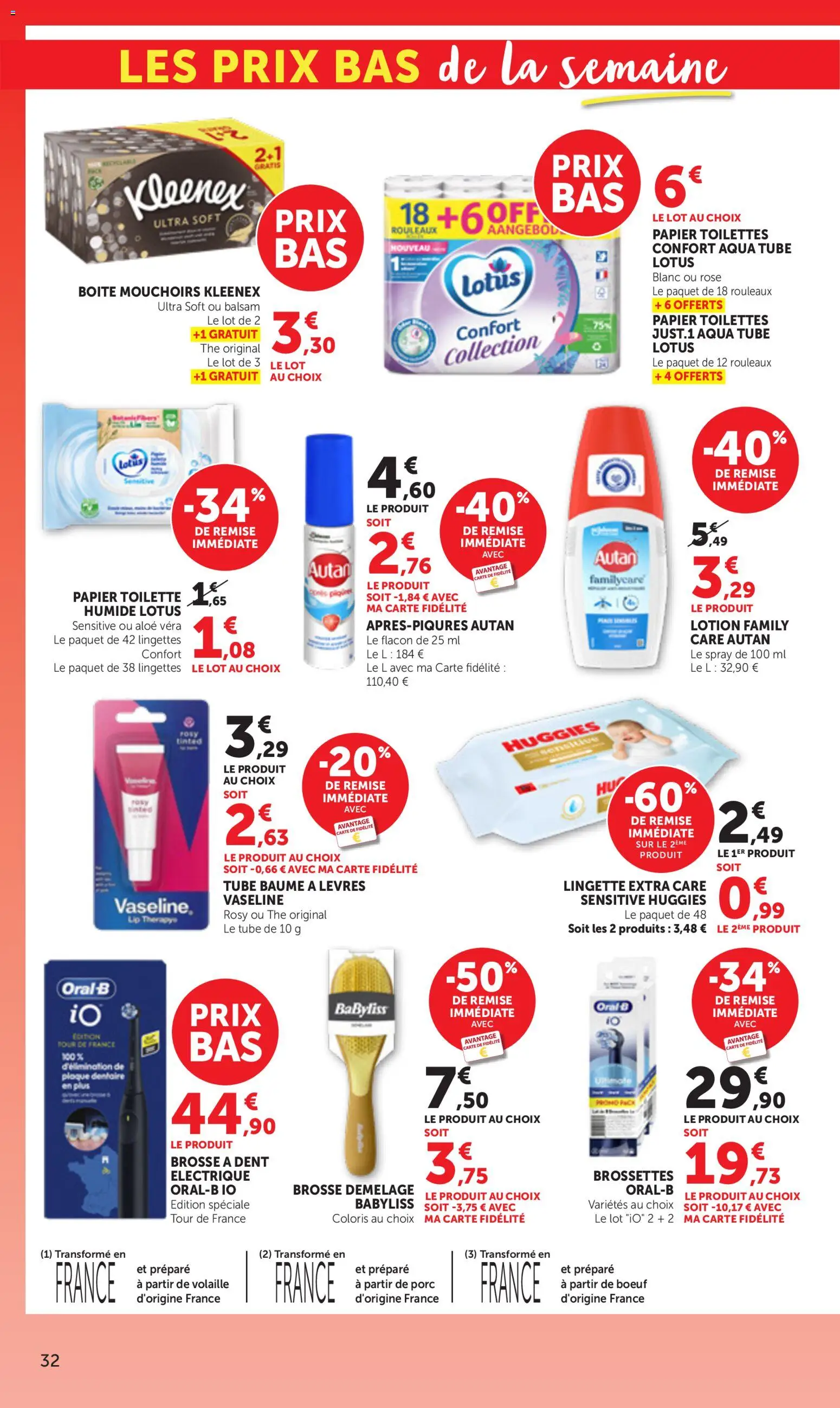 {H1} | Page: 32 | Produits: Volaille, Mouchoirs, Toilettes, Porc