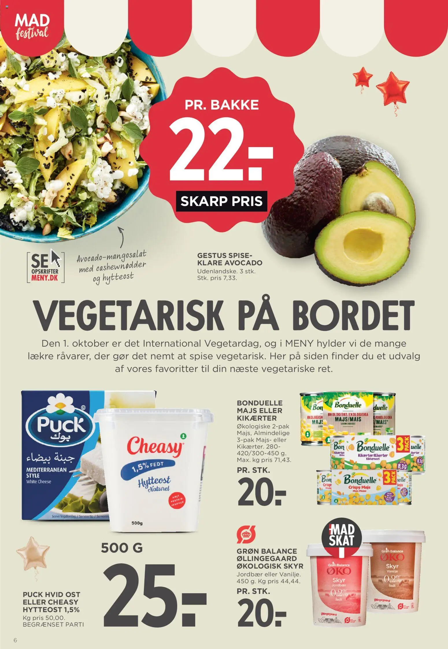 Meny tilbudsavis – gyldig fra 25/09/2026 | Side: 6 | Produkter: Ost, Skyr, Avocado, Vanilje