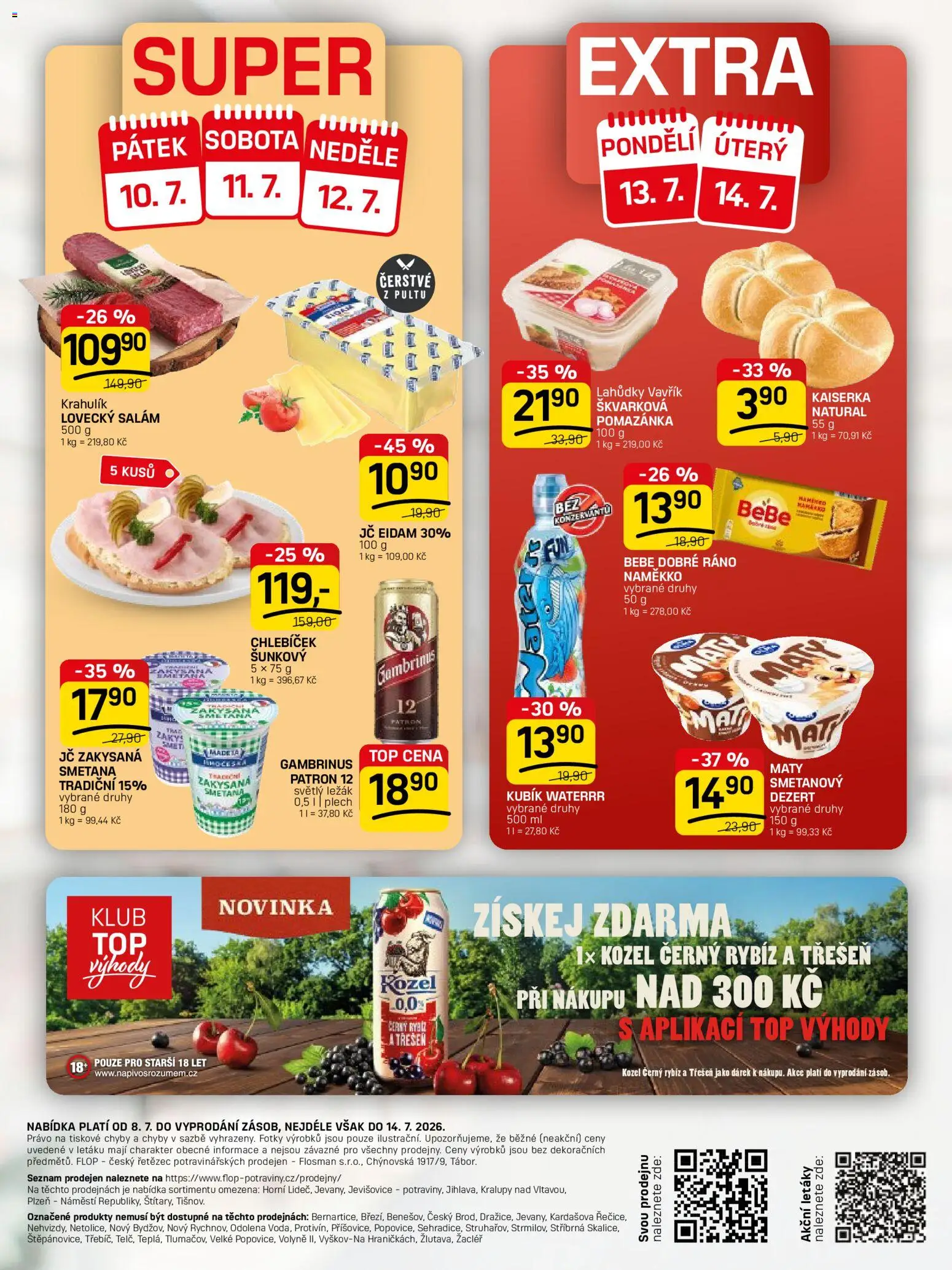 Flop leták - FlopTop od 08.07.2026 | Strana: 16 | Produkty: Salám, Kozel, Eidam, Kubík Waterrr