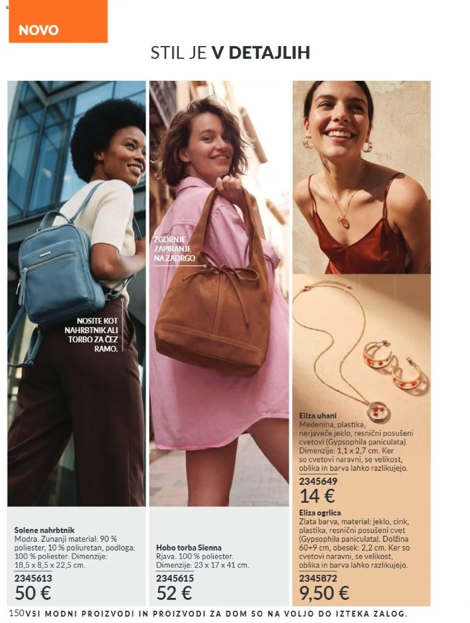Novi Avon katalog ponudbe – veljaven od 01.09.2026 | Stran: 150 | Izdelki: Torba, Uhani, Barva, Nahrbtnik