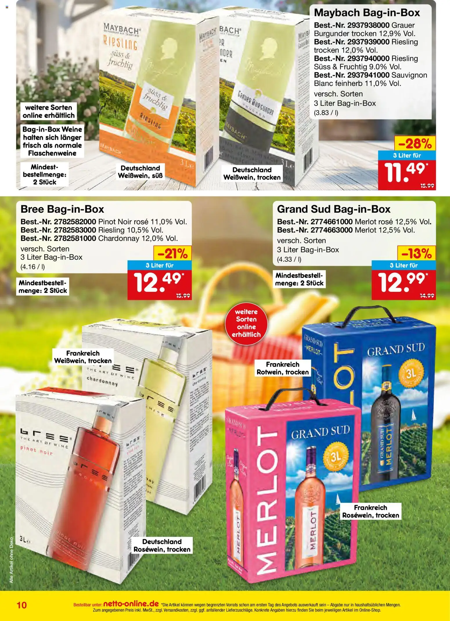 Netto Marken-Discount Online-Angebote August – gültig ab 01.08.2026 | Seite: 10 | Produkte: Merlot, Bree, Grand sud