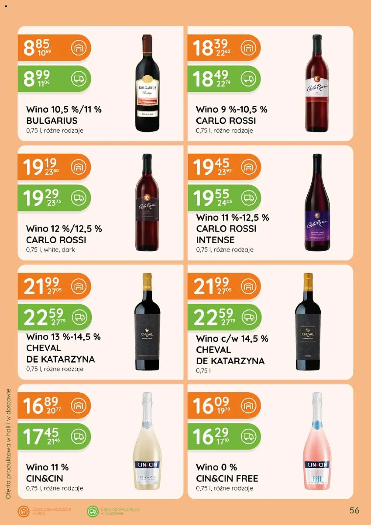 Eurocash gazetka - Katalog Alkoholowy od 01.09.2026 | Strona: 56 | Produkty: Cin&cin bianco, Wino, Carlo Rossi, Cin cin