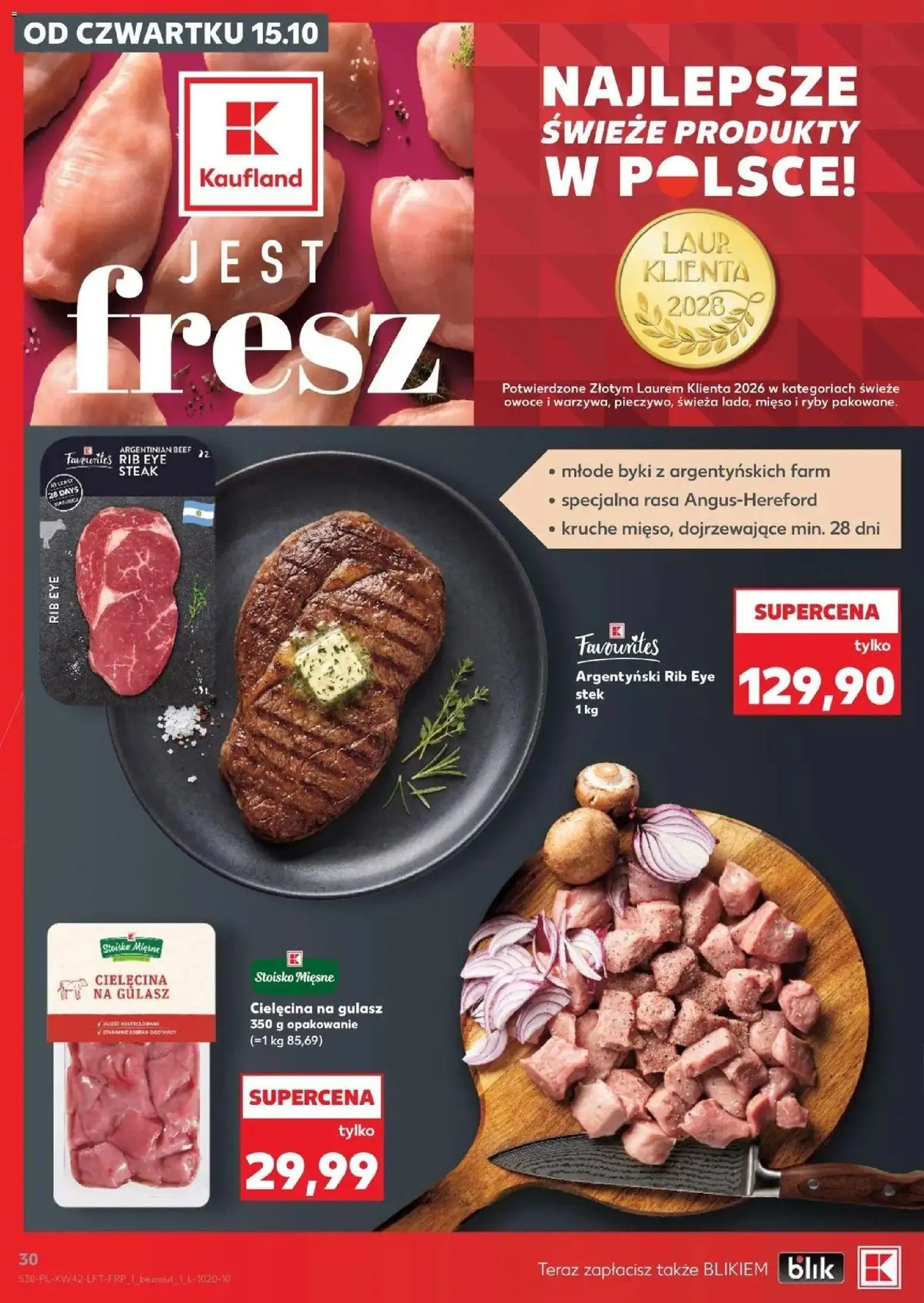 Kaufland aktualna gazetka od 15.10.2026 - od jutra PDF | Strona: 30 | Produkty: Ryby, Gulasz, Cielęcina, Owoce