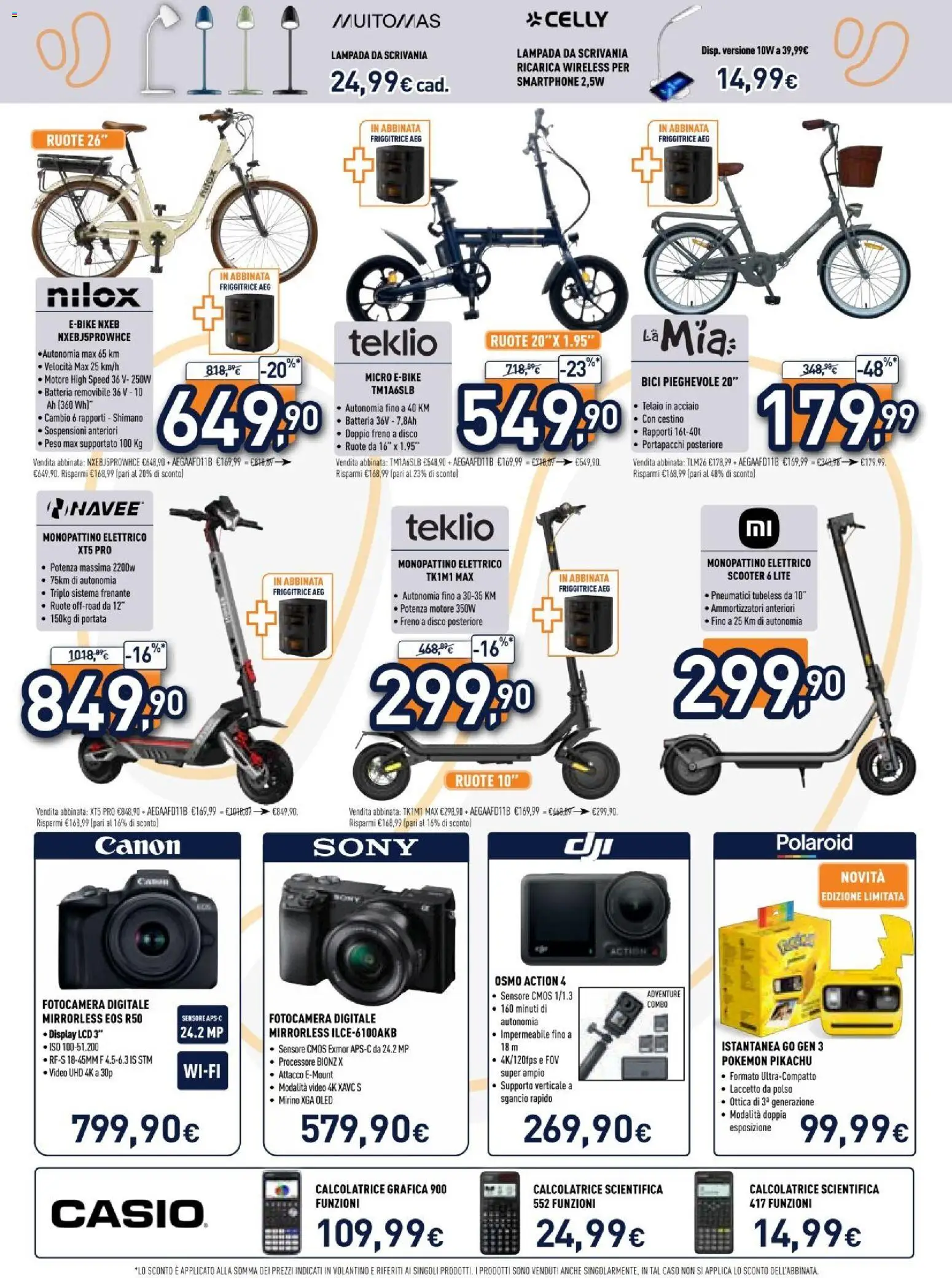 Volantino Unieuro del 12/10/2026 | Pagina: 19 | Prodotti: Fotocamera, Disco, Scrivania, Monopattino elettrico