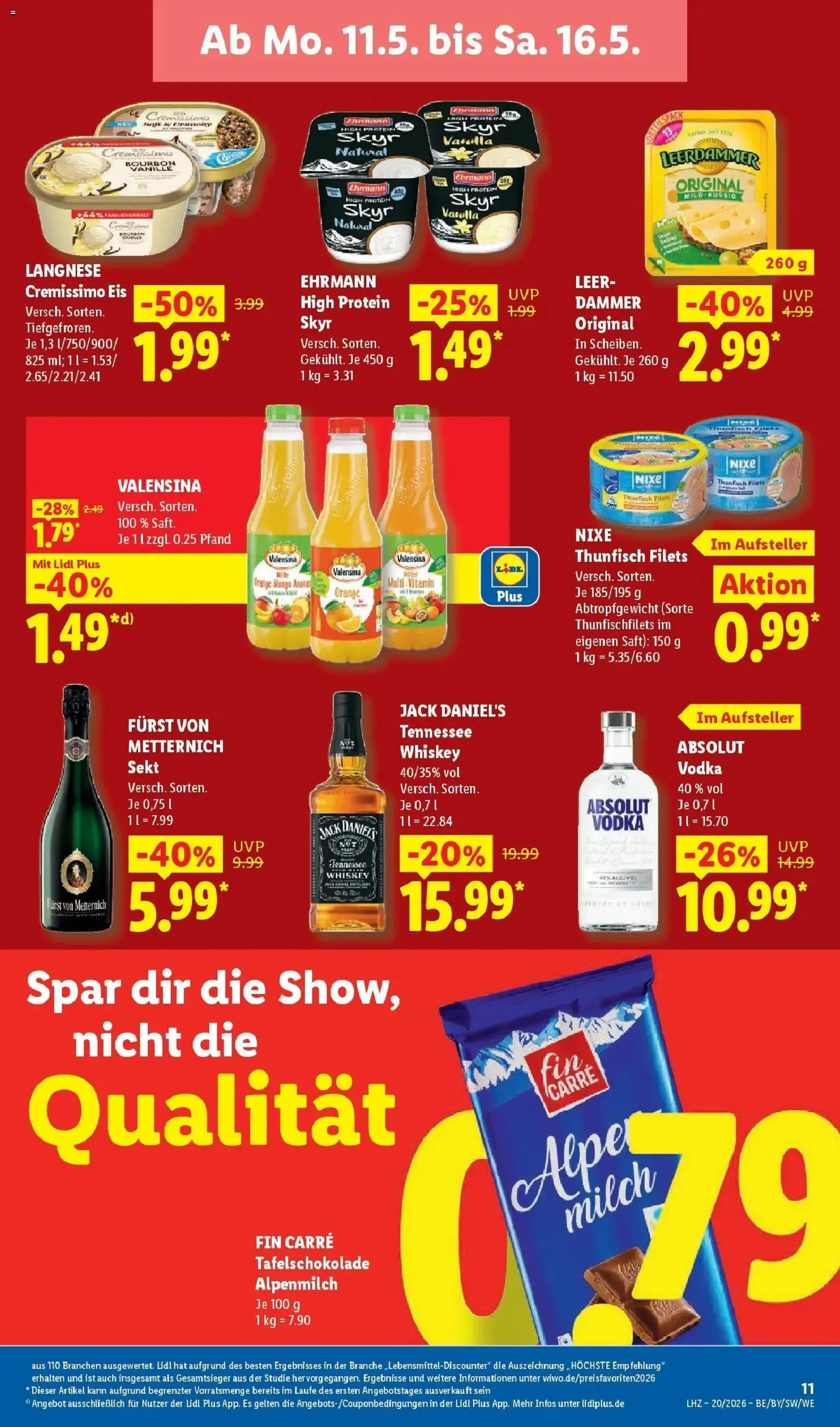 Lidl Prospekt Mahlow – gültig ab 11.05.2026 | Seite: 19 | Produkte: Cremissimo, Saft, Vodka, Whiskey