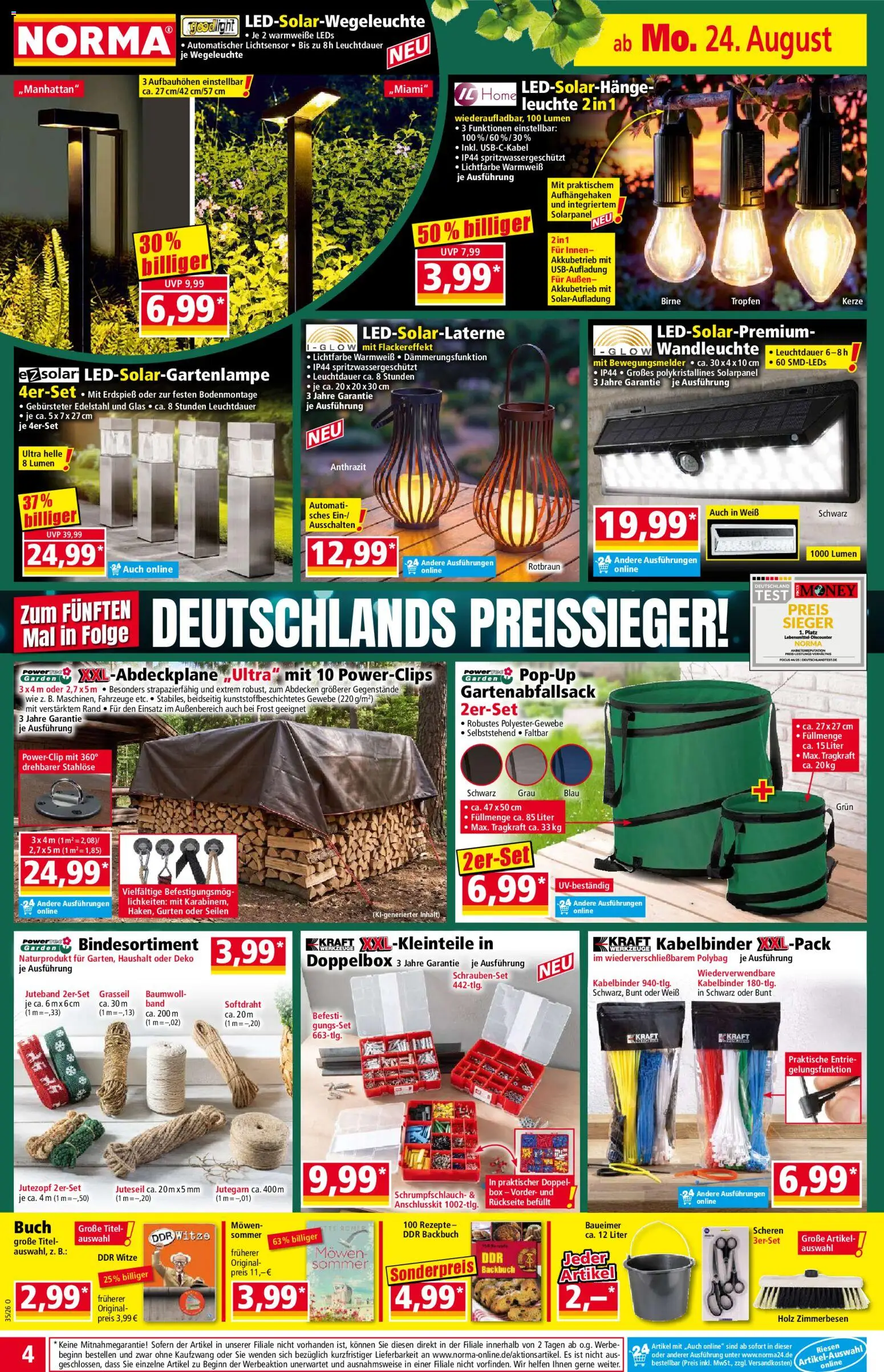 Norma Prospekt – gültig ab 24.08.2026 | Seite: 4 | Produkte: Box, Wandleuchte, Birne