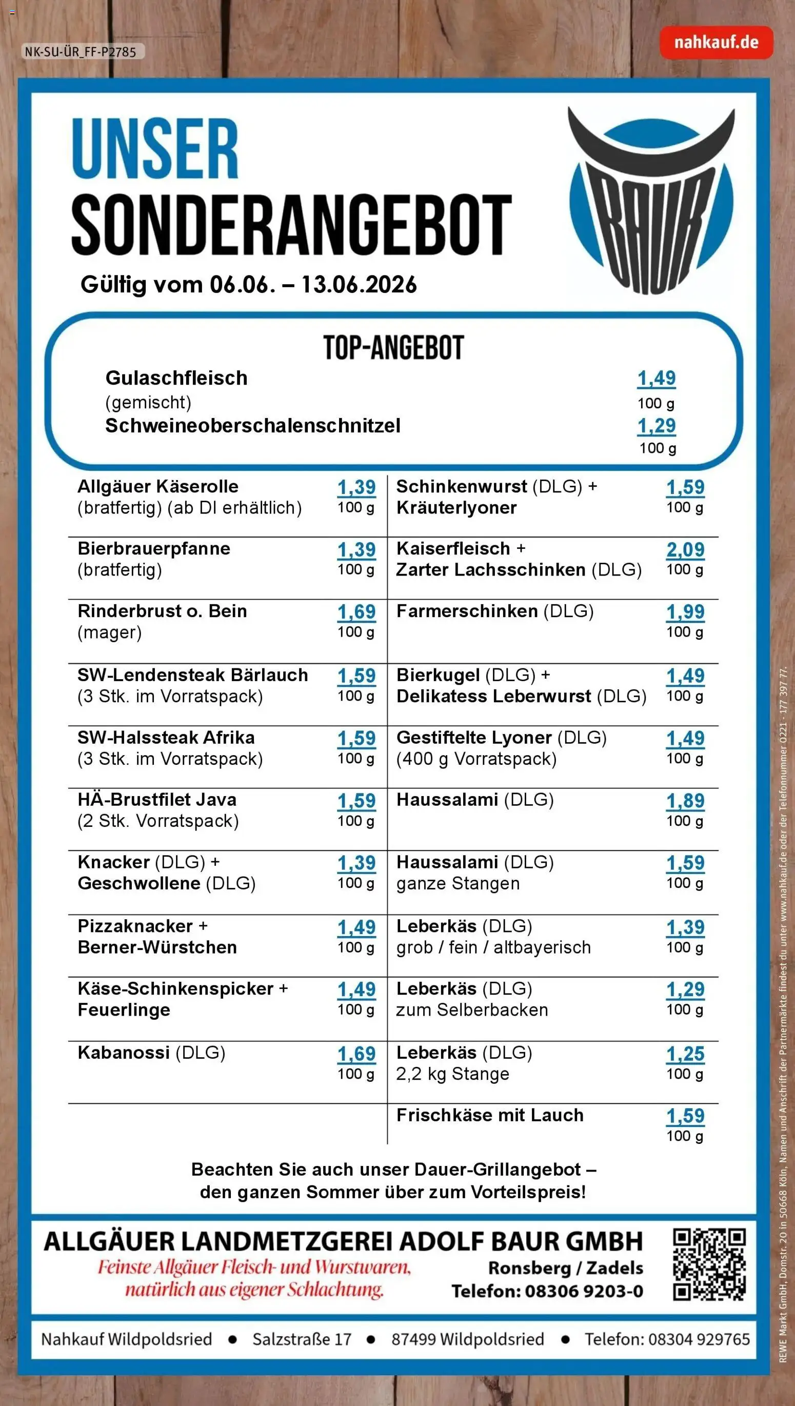 Rewe Prospekt Wildpoldsried – gültig ab 08.06.2026 | Seite: 8 | Produkte: Schnitzel, Salami, Fleisch, Frischkase