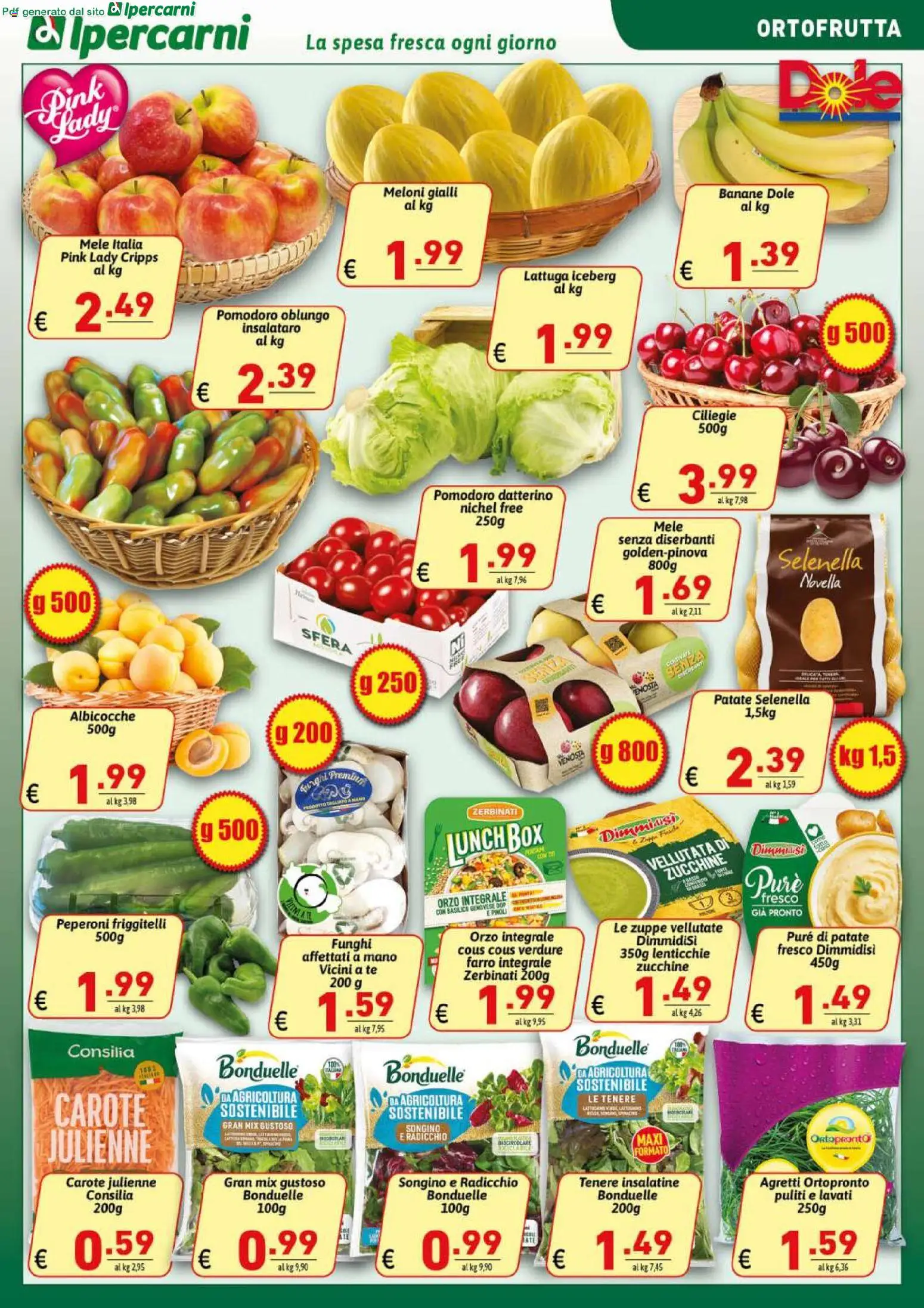 Volantino Ipercarni del 20.05.2026 | Pagina: 5 | Prodotti: Patate, Friggitelli, Zucchine, Farro