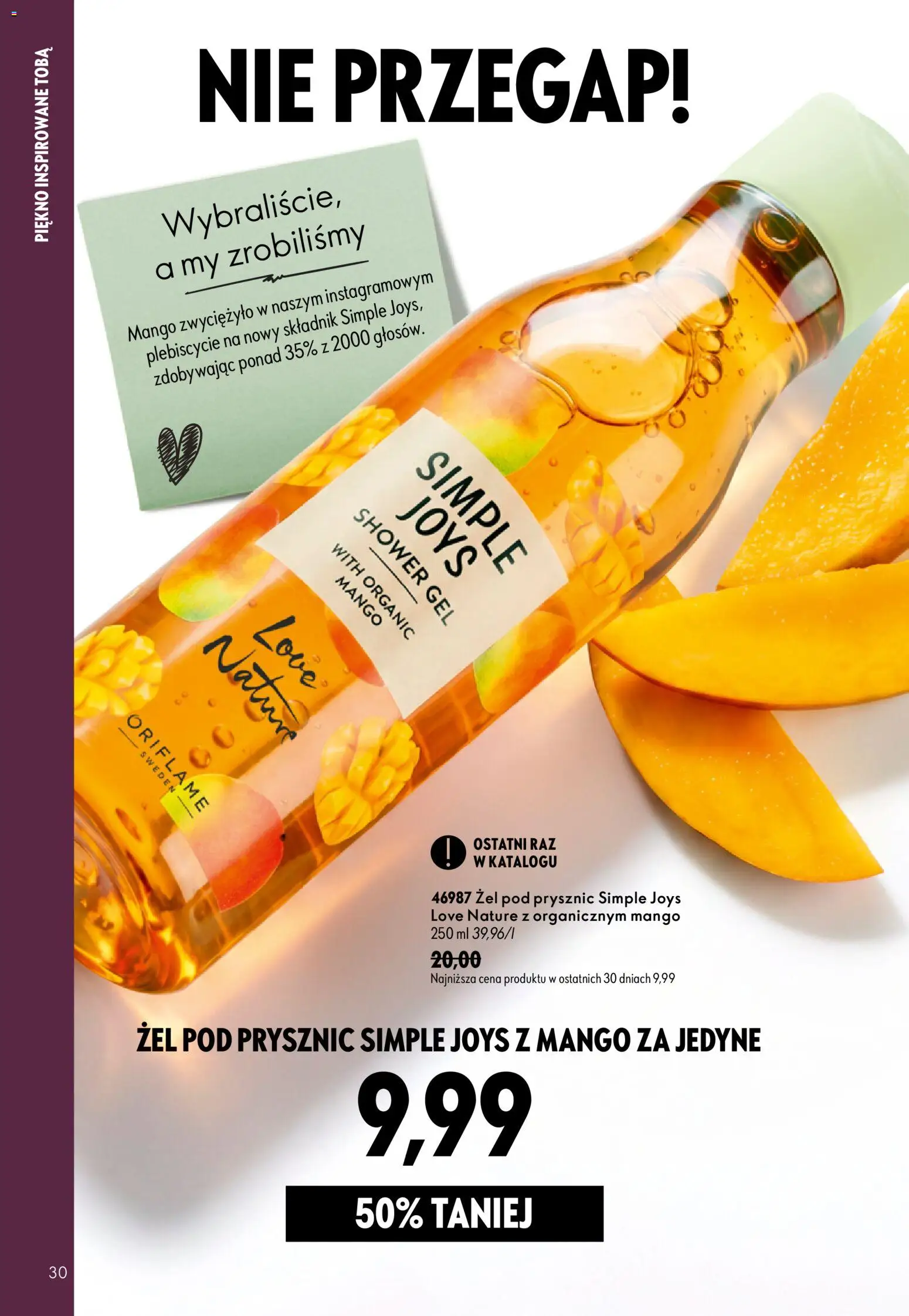 Oriflame Katalog 13 2026 od 09.09.2026 | Strona: 30 | Produkty: Mango, Prysznic, Żel pod prysznic