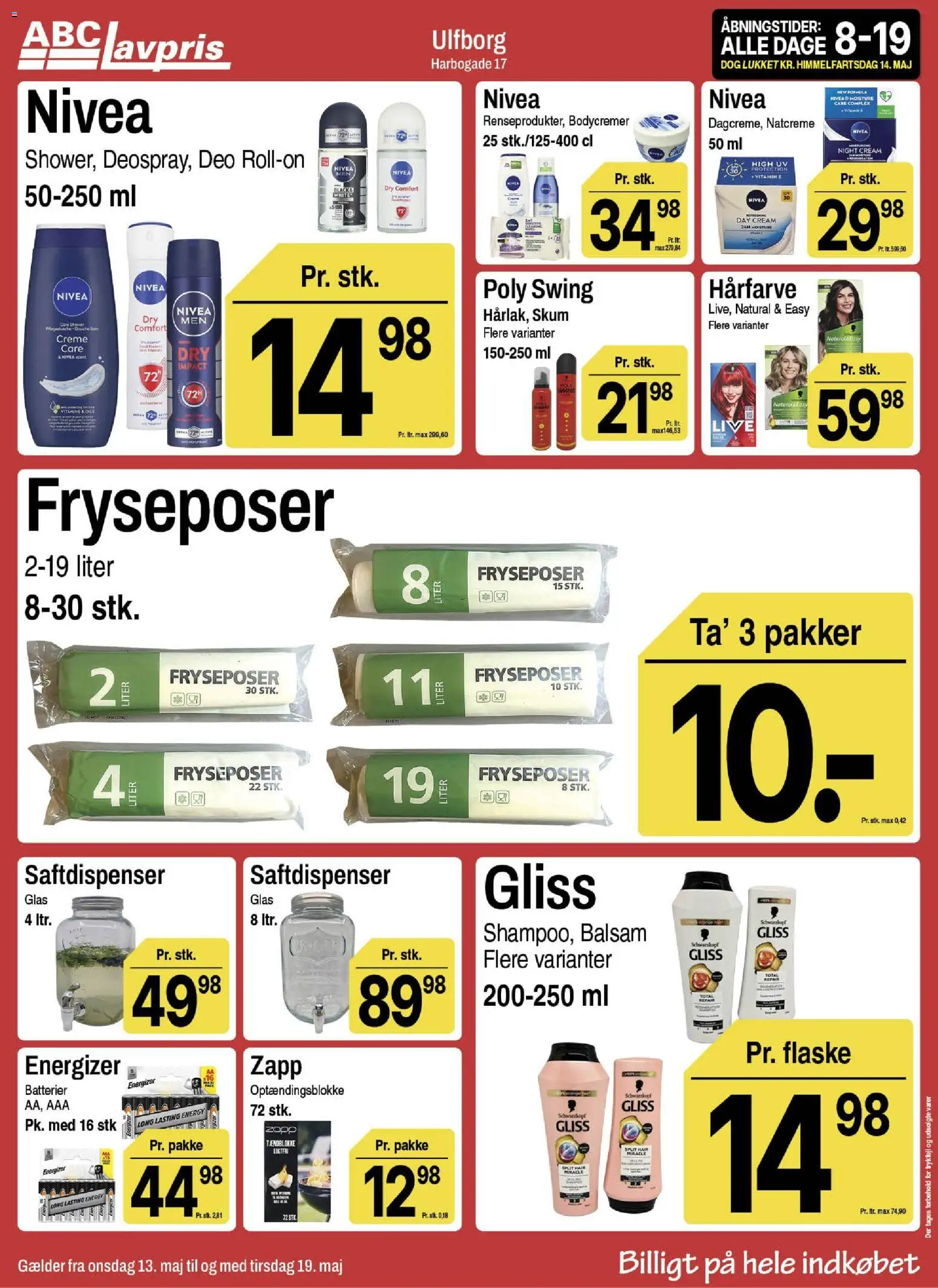 Abc Lavpris tilbudsavis – gyldig fra 13.05.2026 | Side: 12 | Produkter: Balsam, Hårfarve, Creme, Batterier