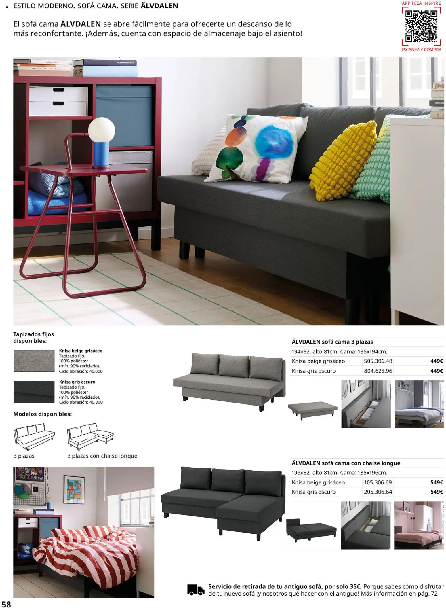 IKEA - Sofás │ válido desde el 28/09/2026 | Página: 58 | Productos: Sofá cama, Cama, Almacenaje, Sofá