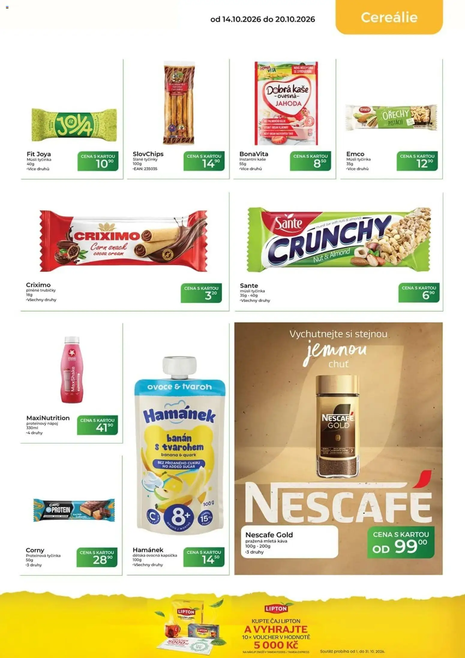 Tamda Foods leták od 14.10.2026 | Strana: 23 | Produkty: Cereálie, Banán, Slané tyčinky, Hamánek