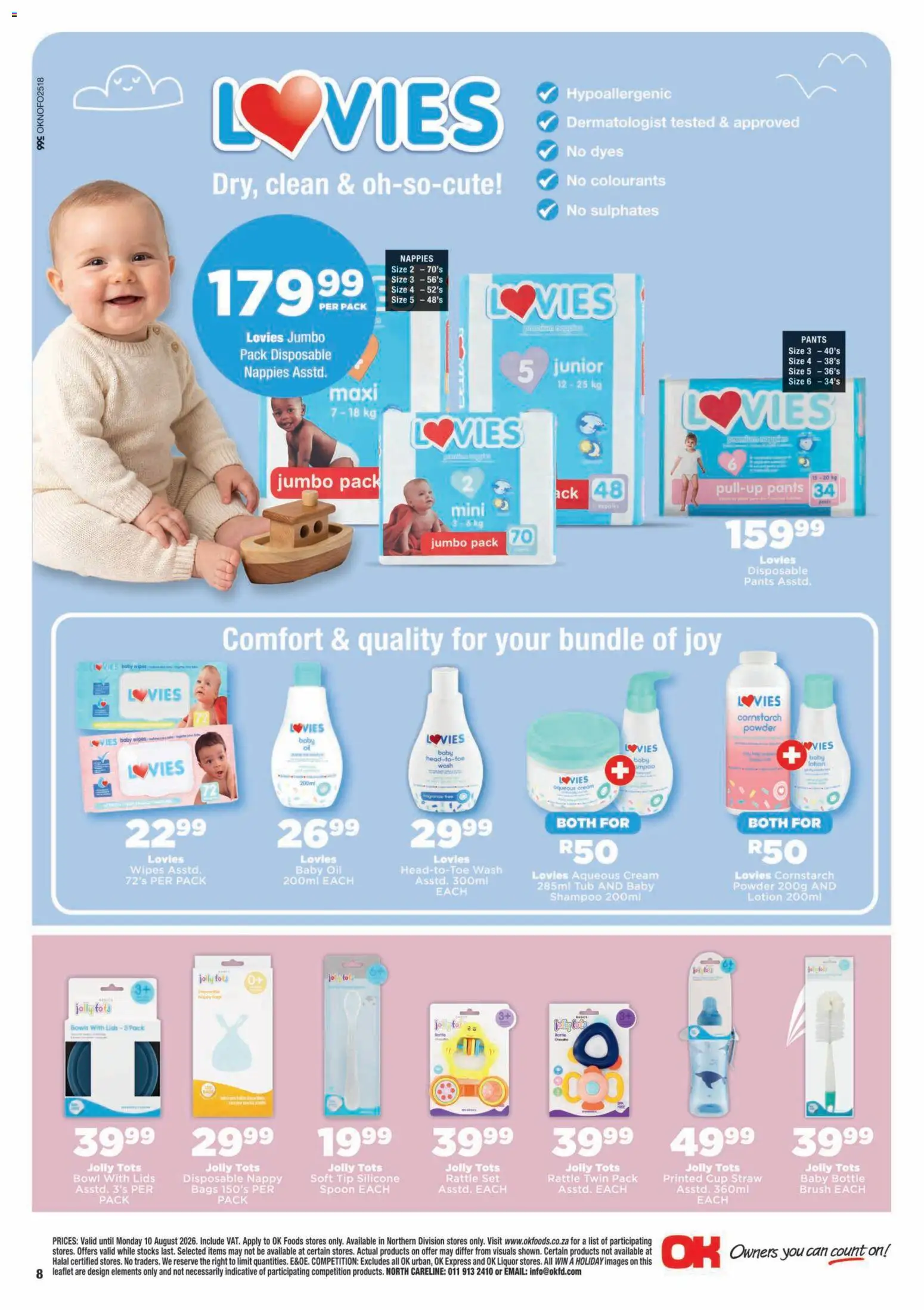 New OK Foods catalogue – valid from 24/07/2026 | Page: 8 | Products: Pants, Shampoo, Nappies, Lotion