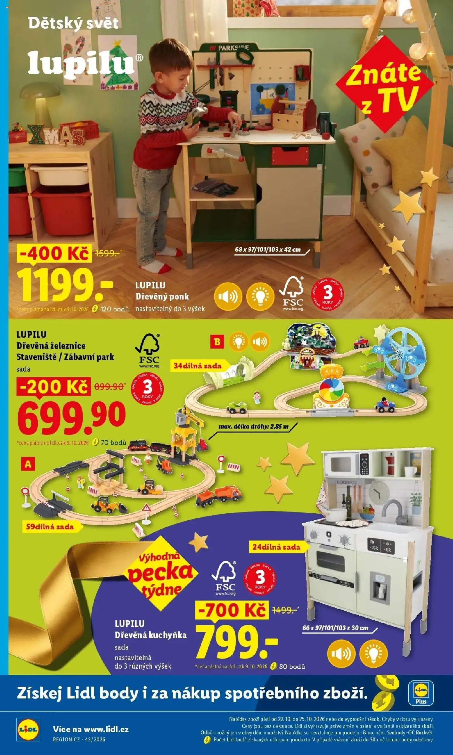 Lidl leták od 19.10.2026 - Nový akční leták | Strana: 18 | Produkty: Dřevěná kuchyňka, Parkside, Tv, Body