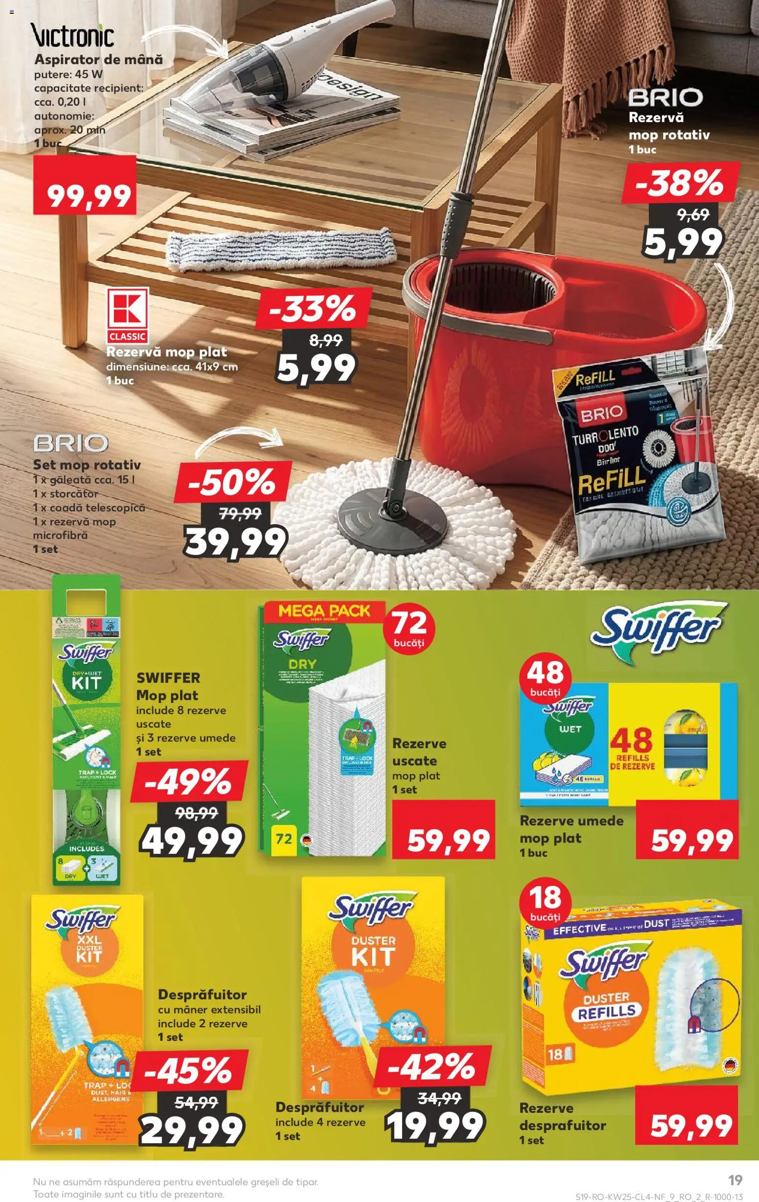 Noul catalog Kaufland – valabil de la 17.06.2026 | Pagină: 19 | Produse: Aspirator, Storcător, Mop, Mâner