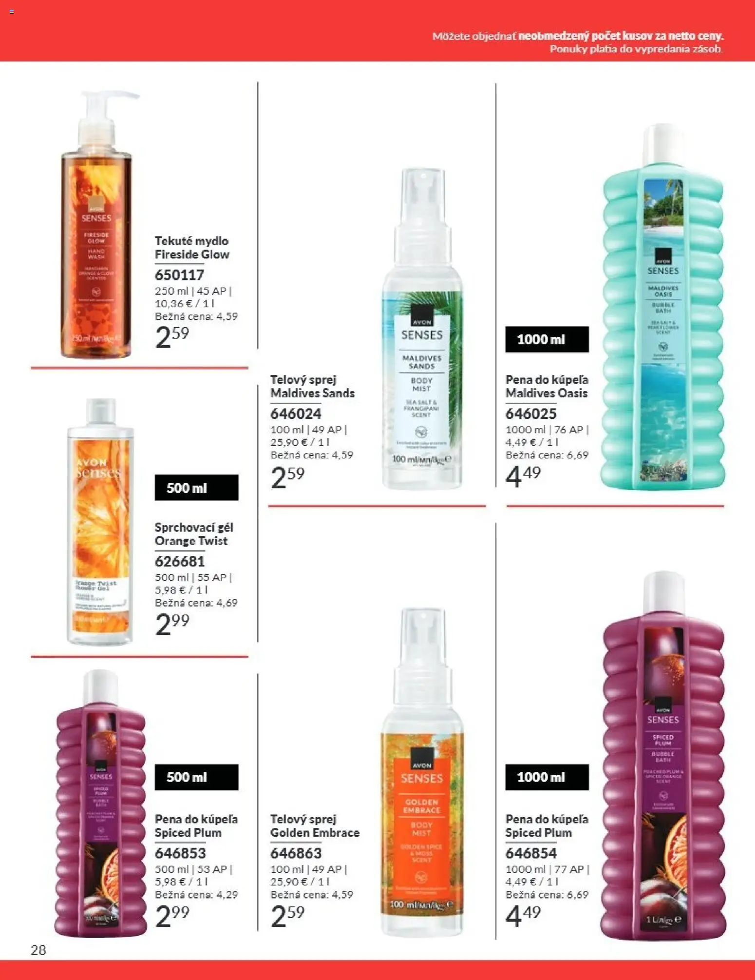 Nové Avon akcie – leták je platný od 01.07.2026 | Strana: 28 | Produkty: Mydlo, Pena do kúpeľa
