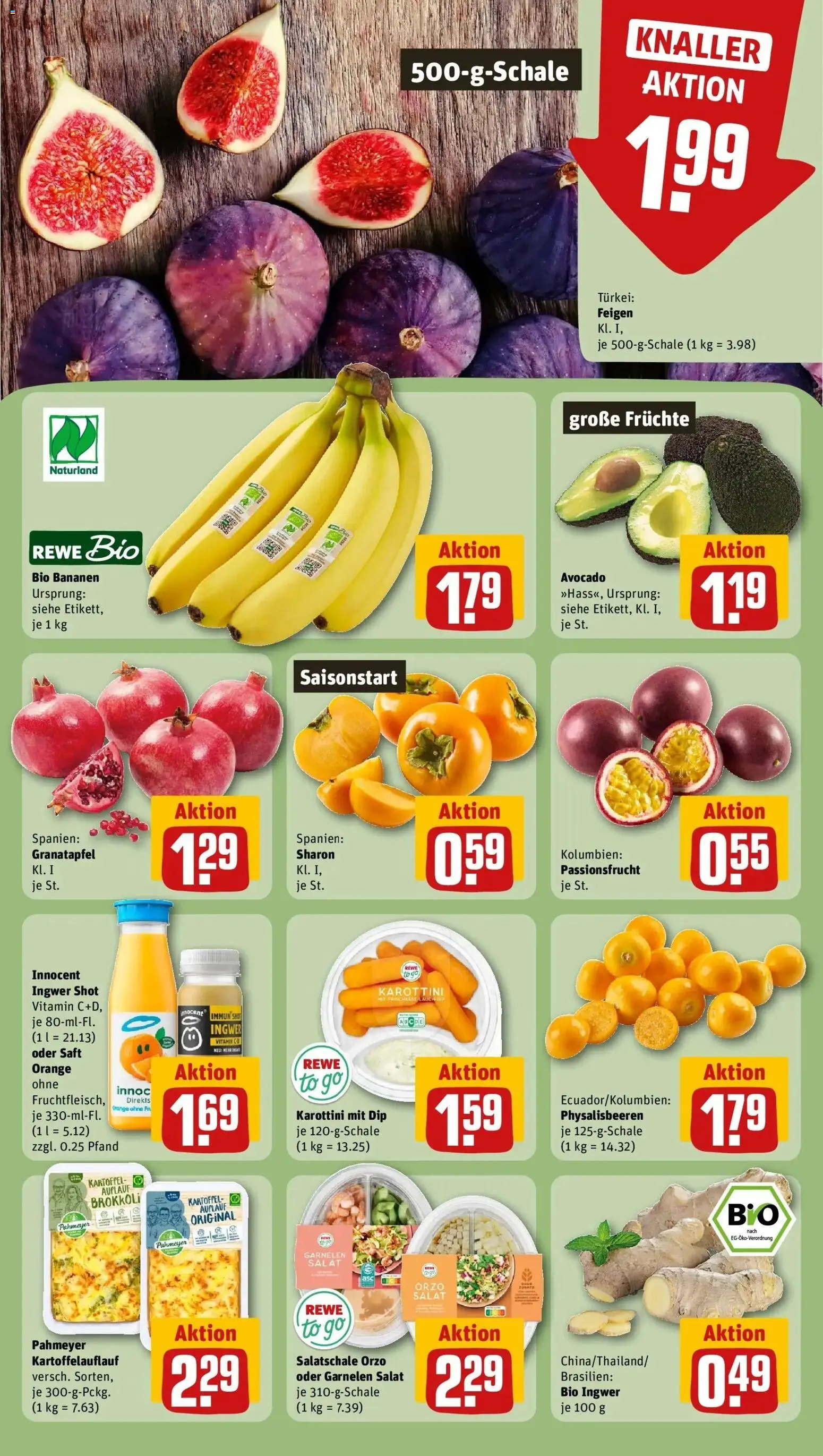 REWE Prospekt ab 28.09.2026 zum Blättern » Angebote | Seite: 12 | Produkte: Bananen, Garnelen, Brokkoli, Salat