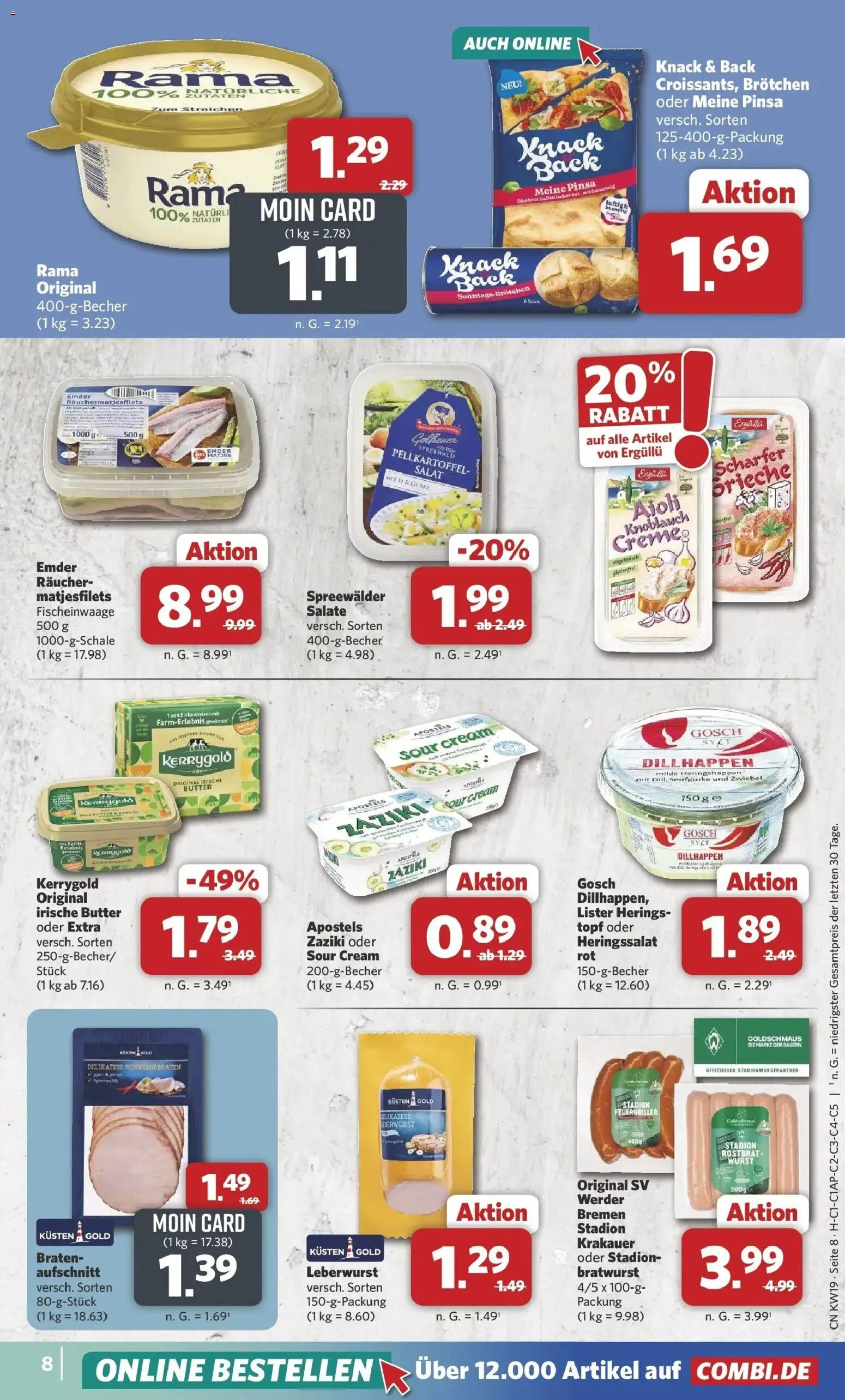 Combi Unsere Wochenangebote – gültig ab 04.05.2026 | Seite: 8 | Produkte: Rama, Wurst, Knoblauch, Salat