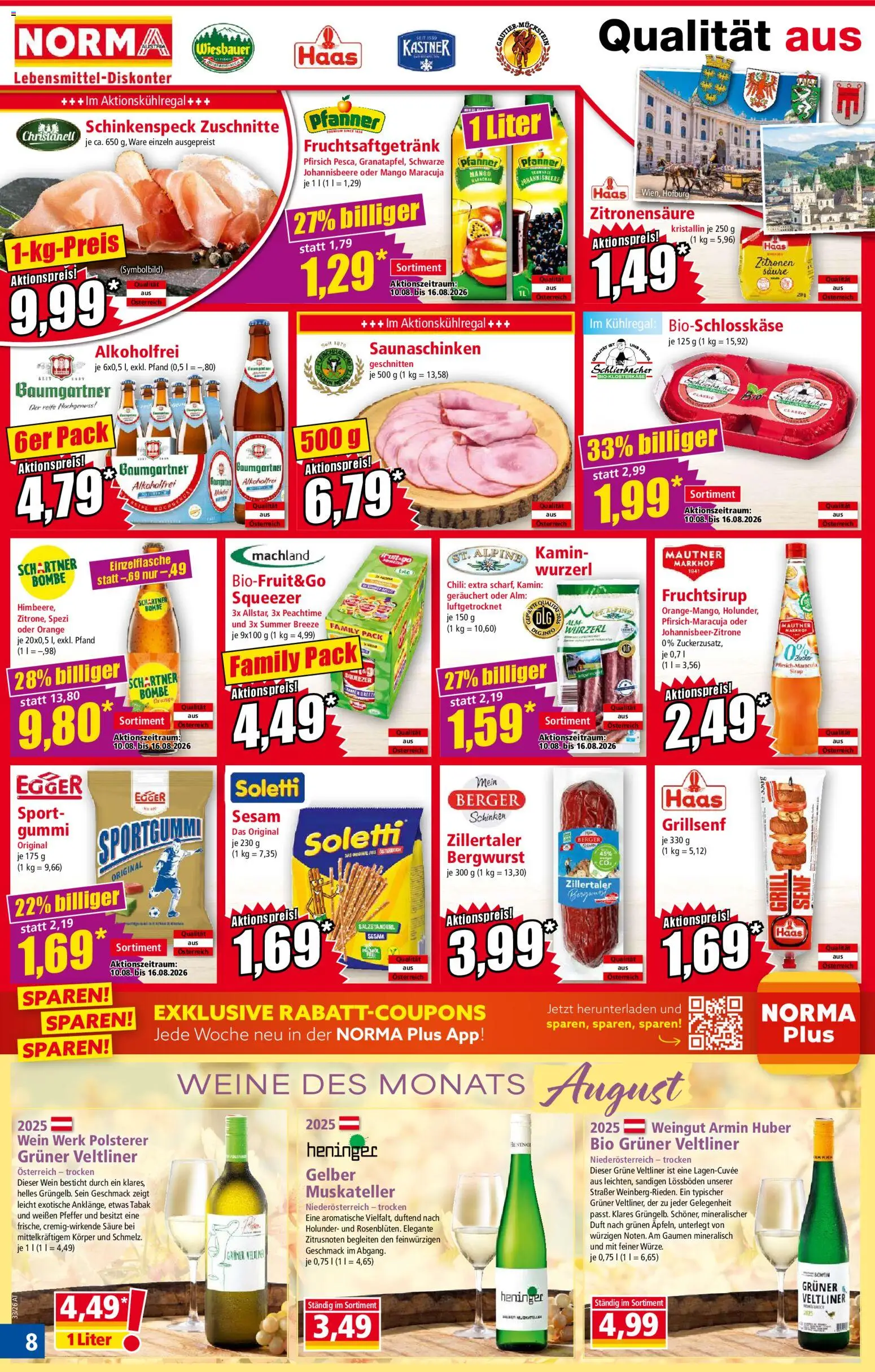 Norma Flugblatt gültig ab 10.08.2026 | Seite: 8 | Produkte: Pfeffer, Mango, Grill, Schinken