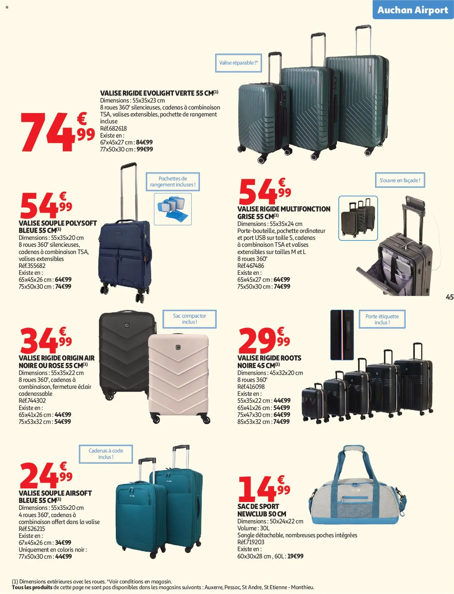{H1} | Page: 45 | Produits: Ordinateur, Sac, Combinaison, Valise