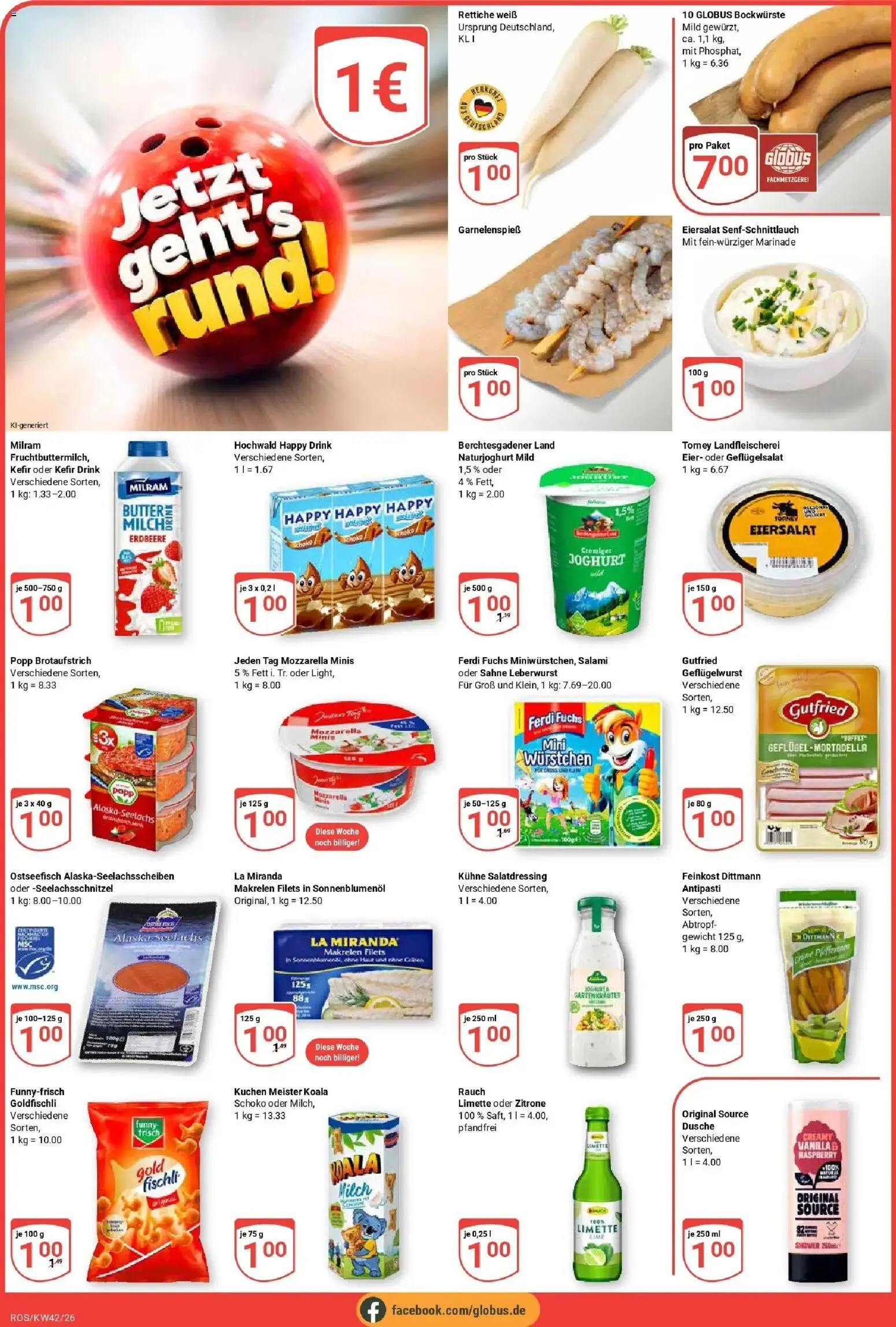 Globus Prospekt Lambrechtshagen (ab 12.10.2026) » Angebote online | Seite: 6 | Produkte: Kefir, Eier, Mozzarella, Limette