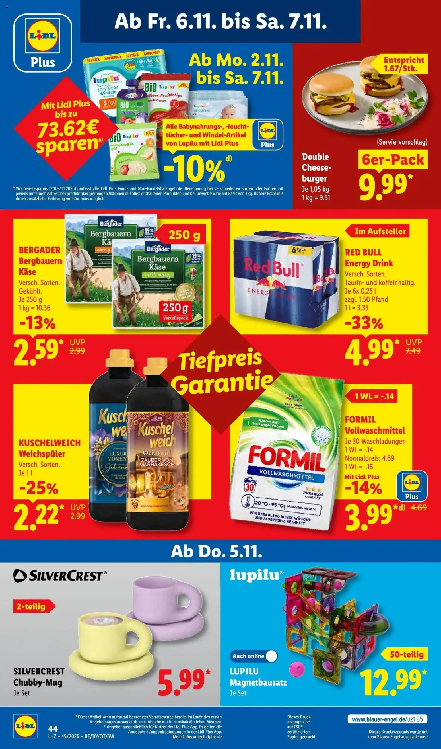 Lidl Prospekt Villingen-schwenningen (ab 02.11.2026) zum Blättern » Angebote | Seite: 72 | Produkte: Red bull, Energy, Duft, Weichspüler
