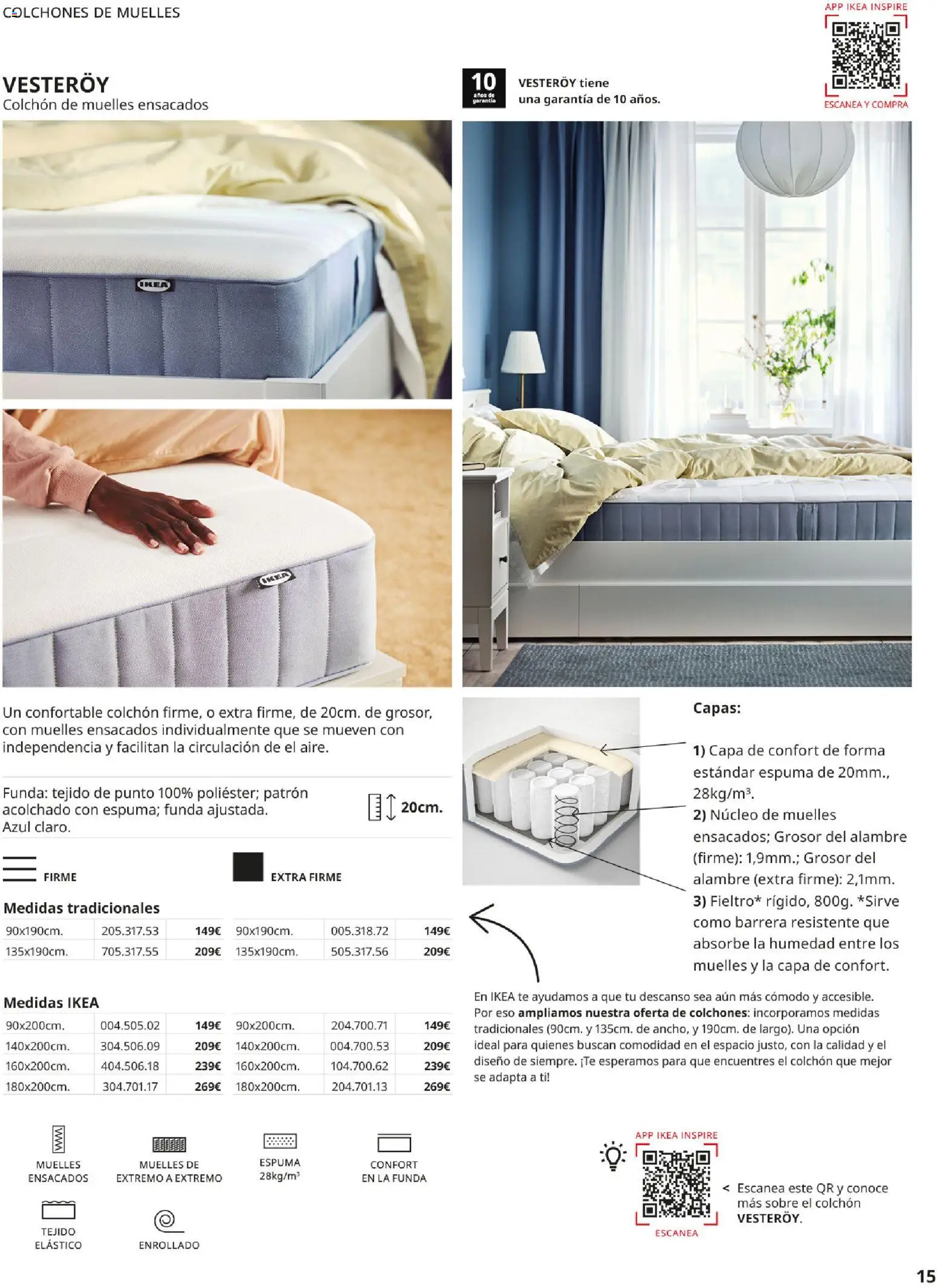 IKEA - Confort │ válido desde el 01/09/2026 | Página: 15 | Productos: Té, Espuma, Colchon, Funda