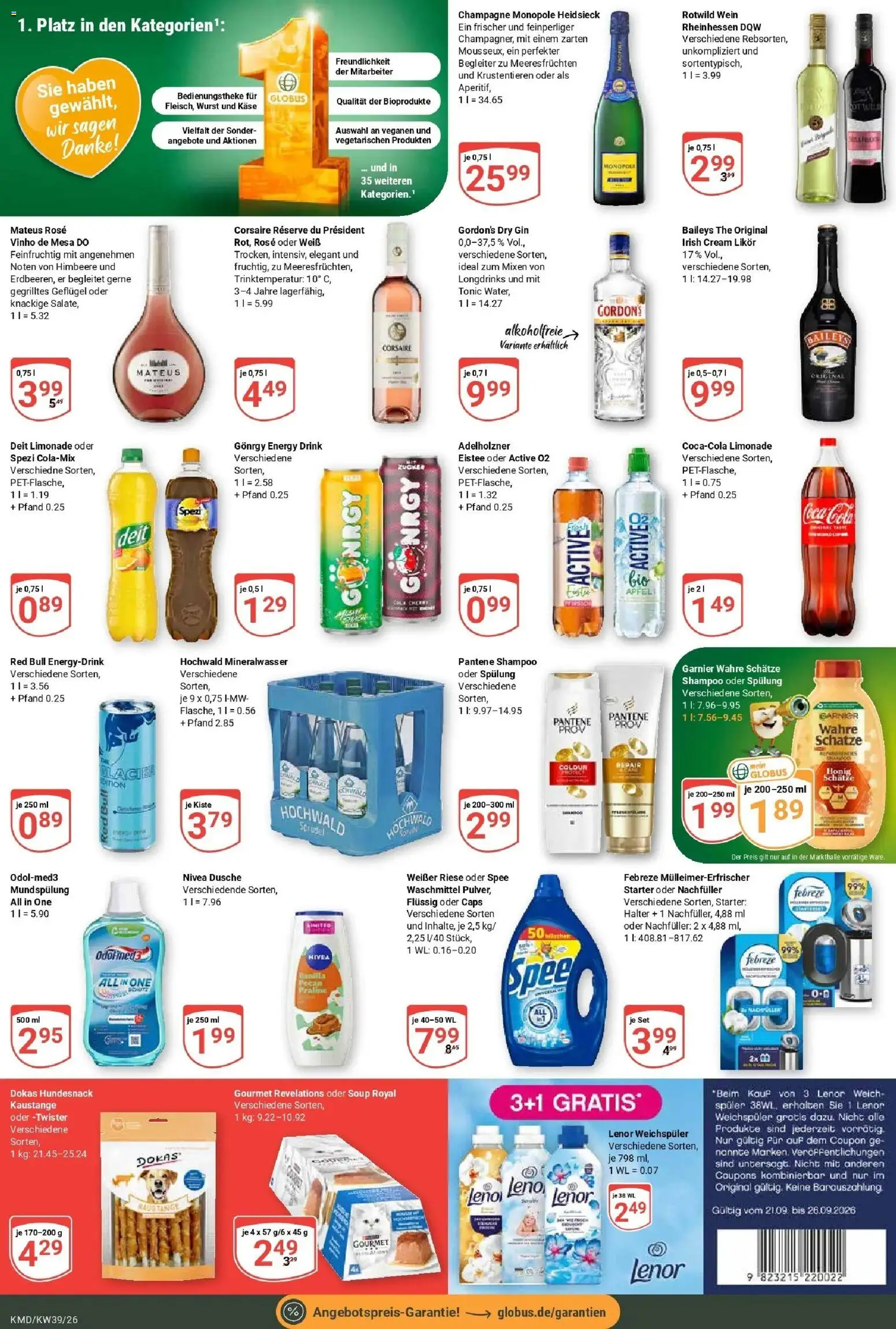 Globus Prospekt Köln (ab 21.09.2026) » Angebote online | Seite: 5 | Produkte: Spülung, Spee, Baileys, Wein