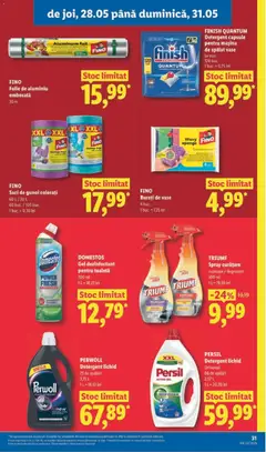 Ofertele Lidl valabile de la 25.05.2026 | Pagină: 31 | Produse: Mașină De Spălat Vase, Toaletă, Detergent, Gel dezinfectant