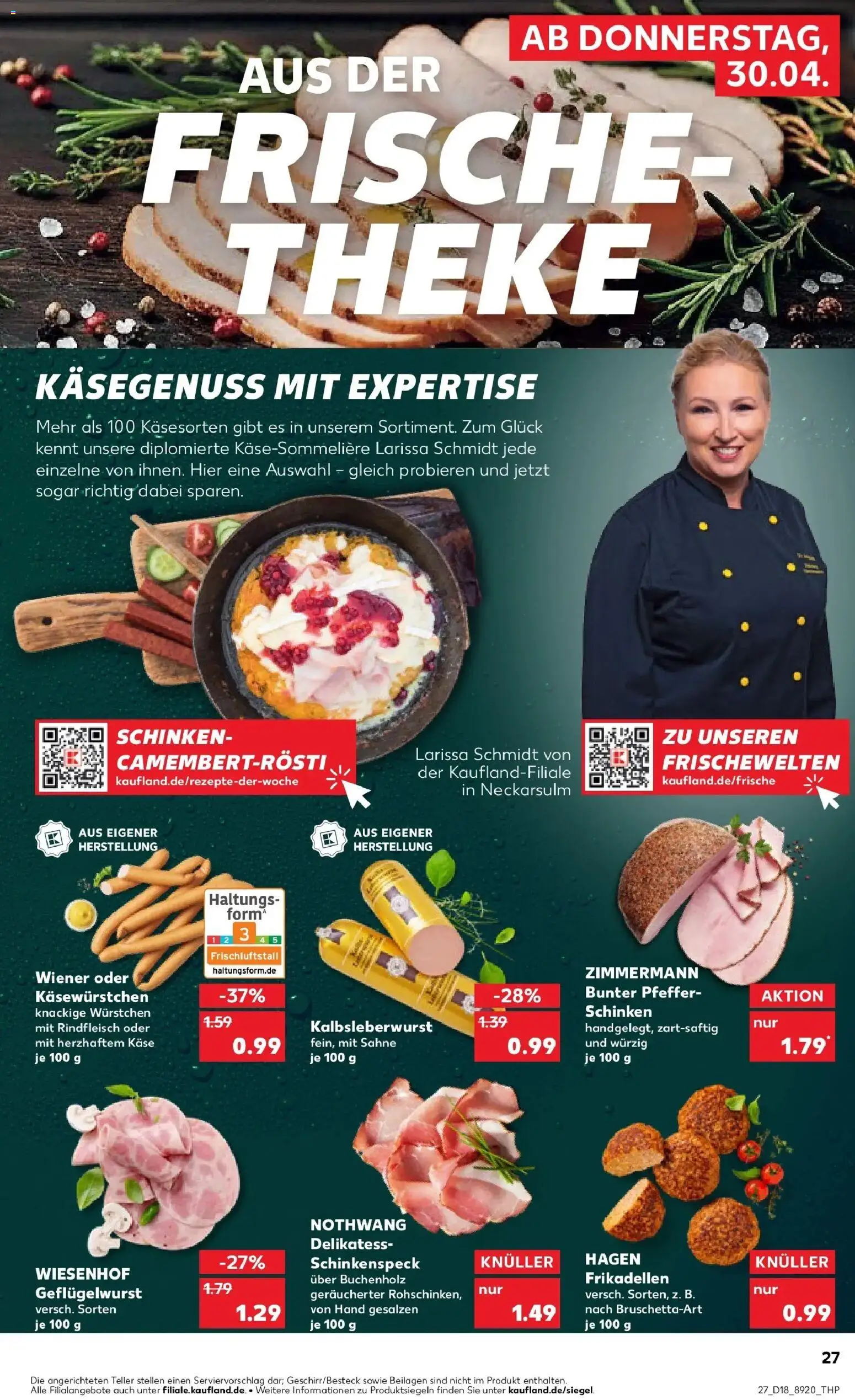 Prospekt Kaufland ab 30.04.2026 » Angebote Online zum Blättern | Seite: 27 | Produkte: Theke, Pfeffer, Schinken, Rindfleisch