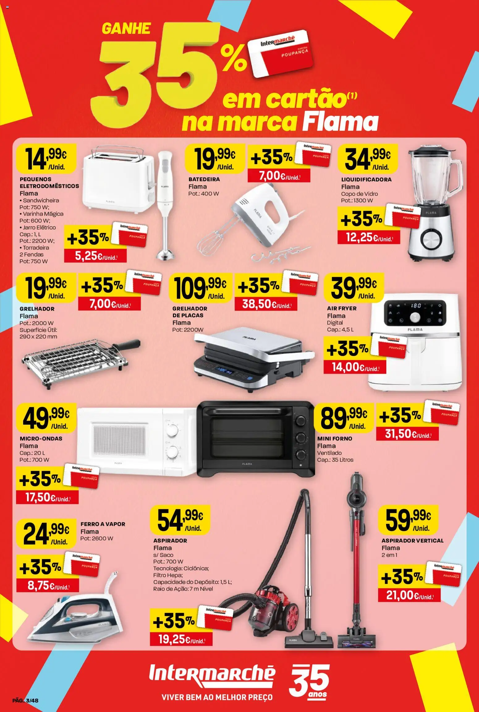 Intermarché folheto │ válido de 02/07/2026 | Página: 3 | Produtos: Ferro a vapor, Batedeira, Aspirador, Microondas