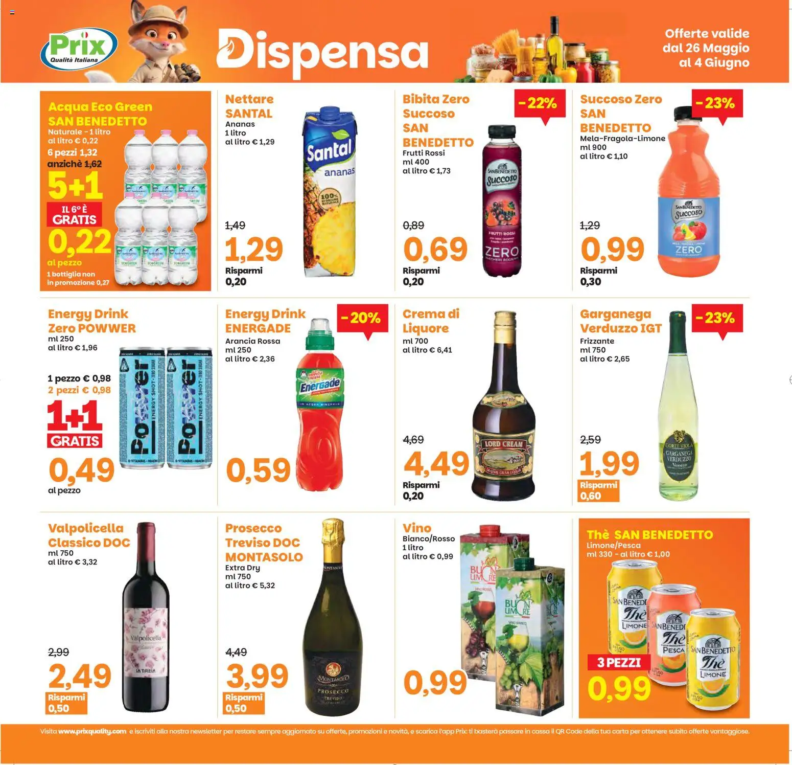 Volantino Prix del 26.05.2026 | Pagina: 18 | Prodotti: Limone, Vino, The, Bibita