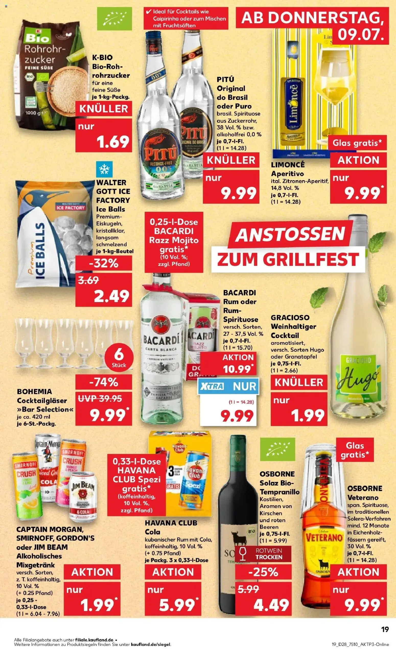Kaufland Prospekt Rheda-Wiedenbrück – gültig ab 09.07.2026 | Seite: 19 | Produkte: Havana club, Jim beam, Mixgetränk, Rotwein