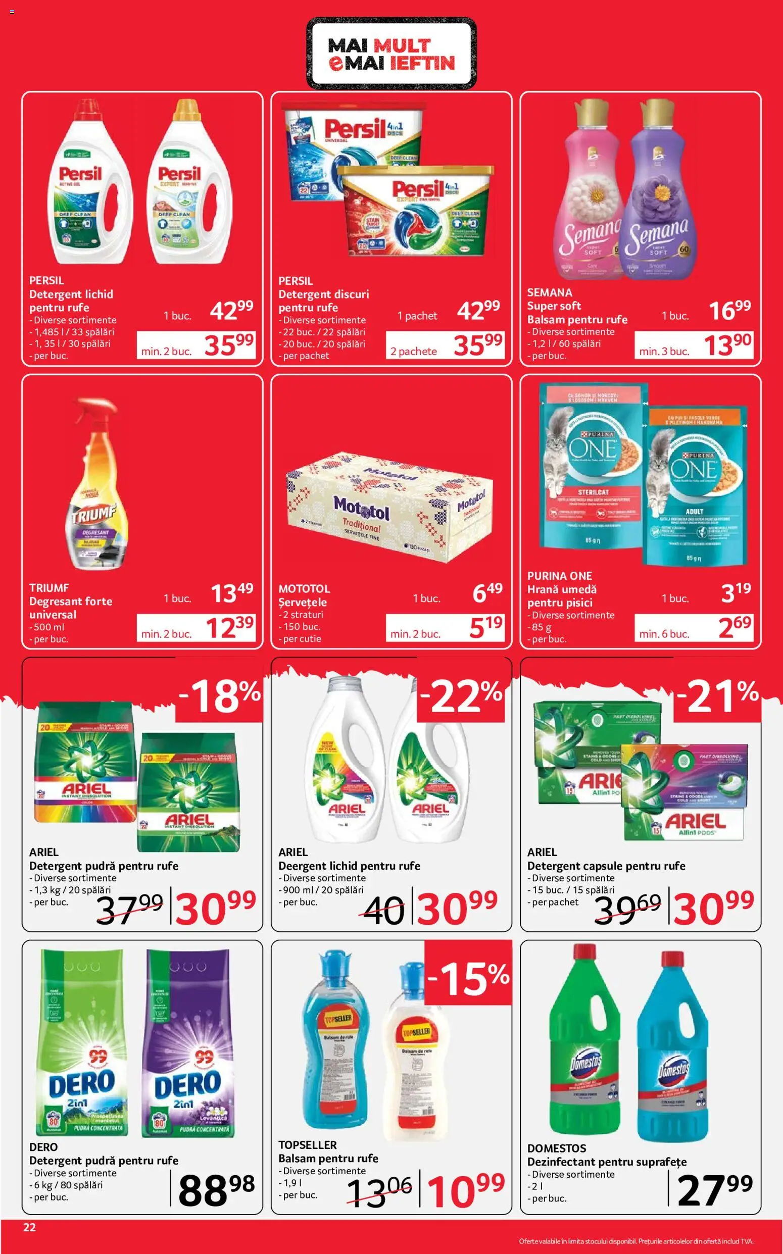 Noul catalog Selgros – valabil de la 24.07.2026 | Pagină: 22 | Produse: Clean, Cutie, Balsam, Dezinfectant
