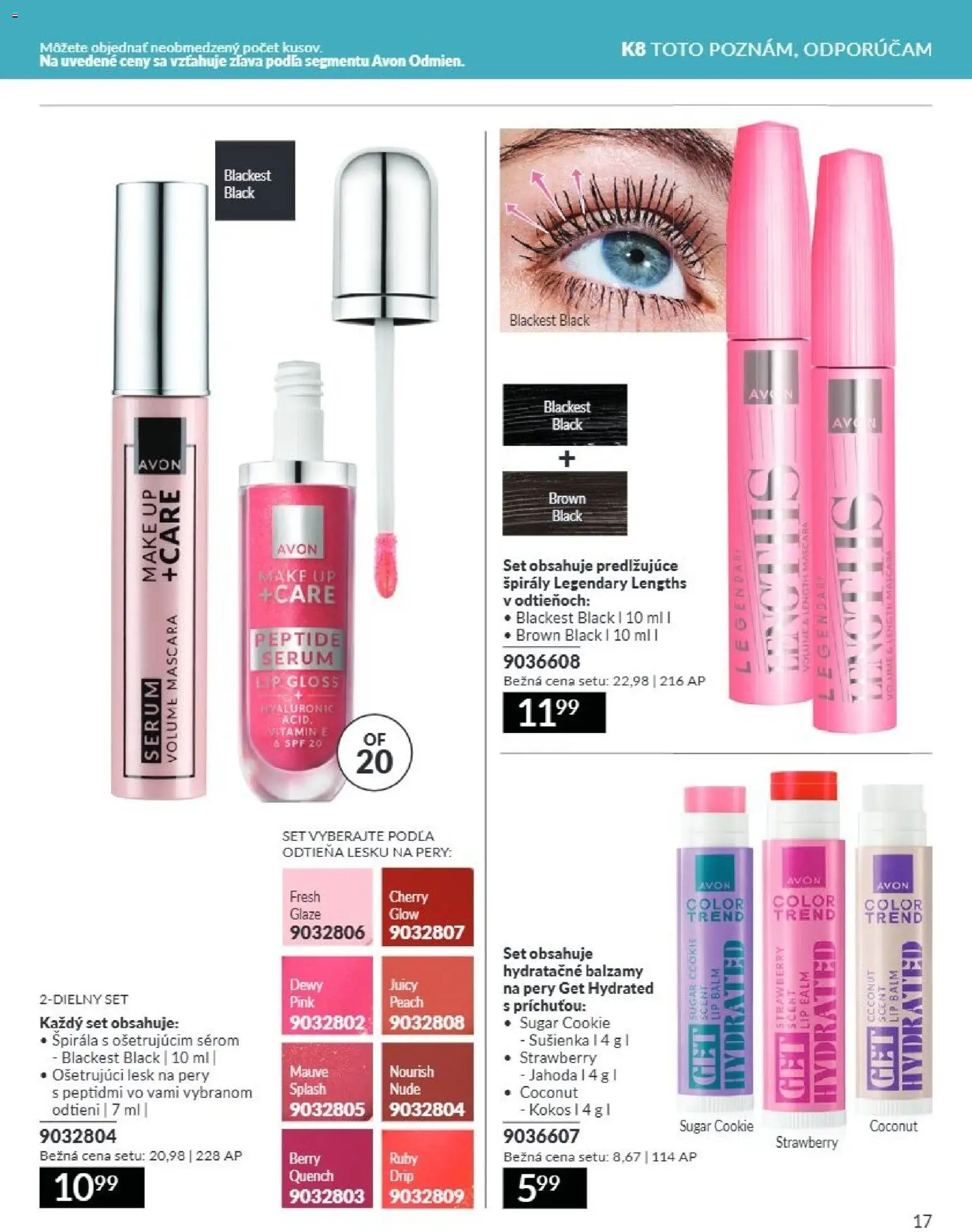Nové Avon akcie – leták je platný od 01.08.2026 | Strana: 17 | Produkty: Make up, Lesk na pery
