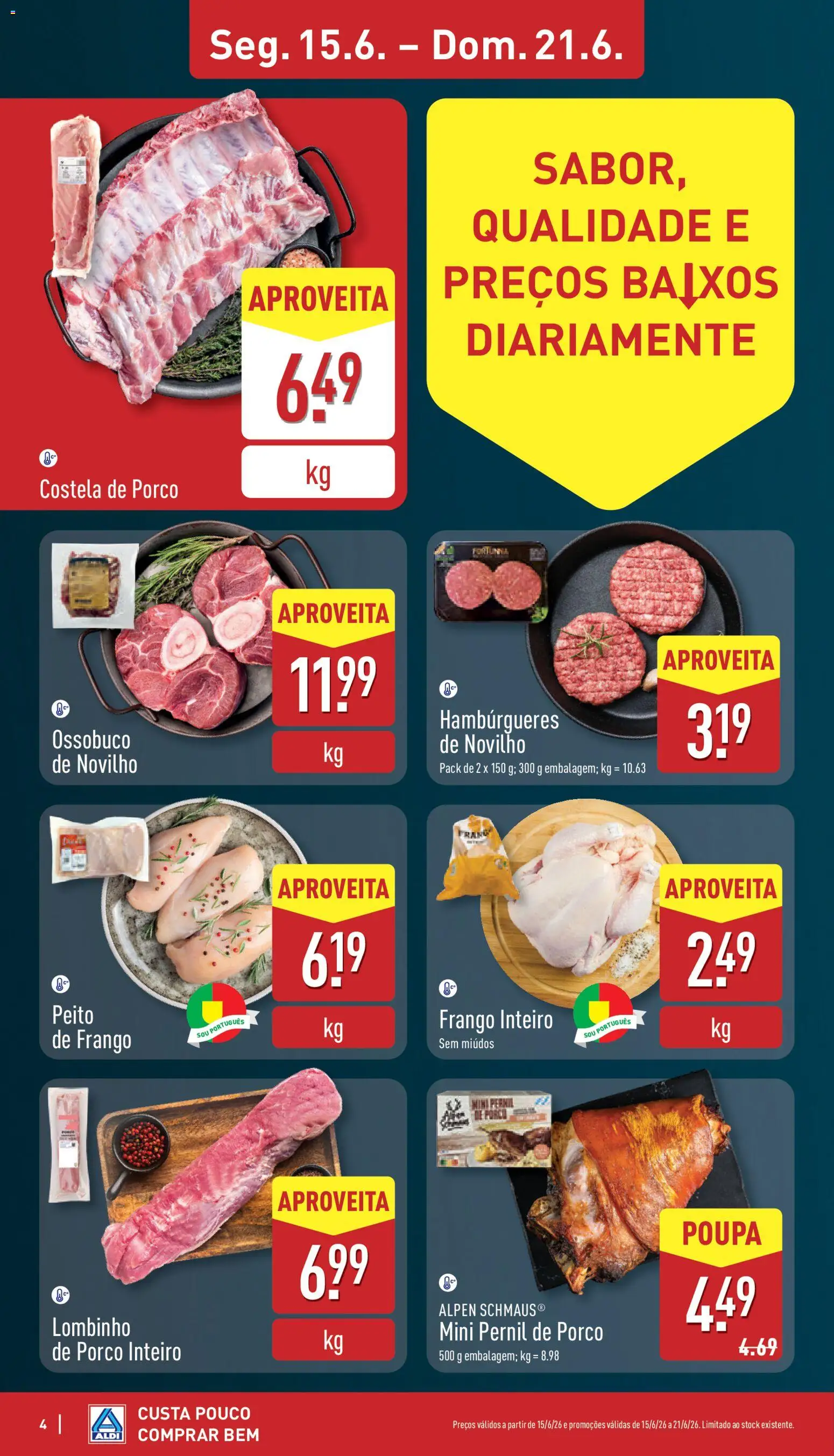Aldi folheto │ válido de 15.06.2026 | Página: 4 | Produtos: Frango, Pernil