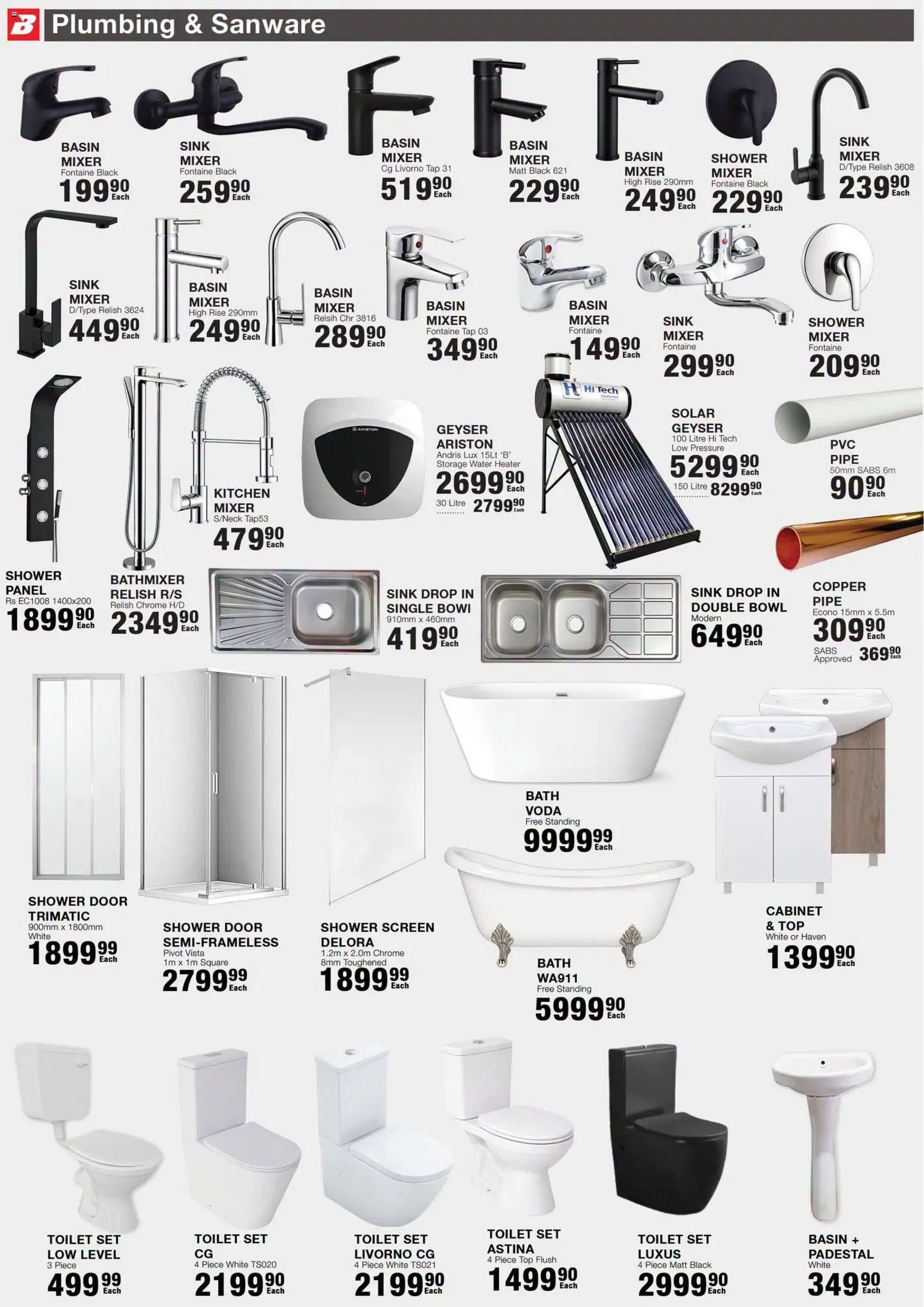 New Build It catalogue – valid from 27/08/2026 | Page: 2 | Products: Mixer, Shower, Heater, Sink