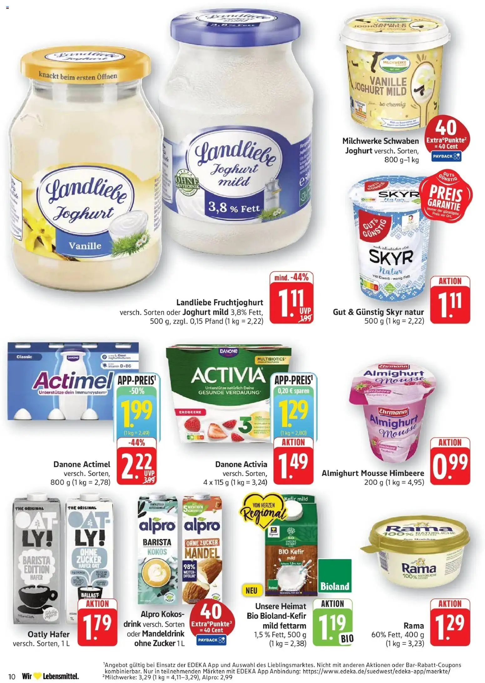 Edeka Prospekt Göppingen (ab 31.08.2026) » Angebote Online | Seite: 10 | Produkte: Joghurt, Alpro, Oatly, Himbeere